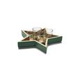 Teelichtschale Elen Grün - Dunkelgrün, Glas/Holzwerkstoff (27,5/26,5cm) - Mömax modern living