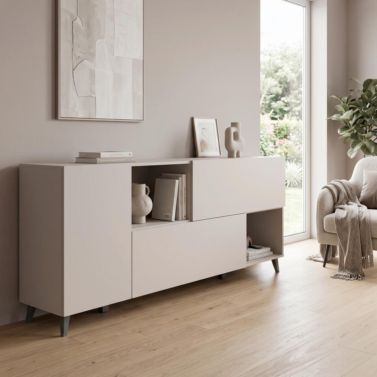 Tálalószekrény Phuket Sideboard 181 - kasmírszínű, Design, faalapú anyag (180/76/39cm) - P & B