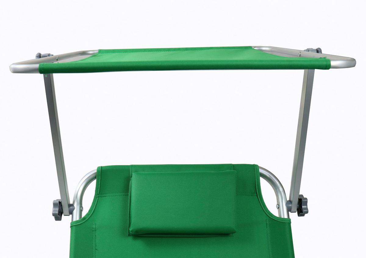 Vrtni Ležalnik Bindox, Zelena - zelena, Basics, kovina/tekstil (165/16/65cm) - Gardenson