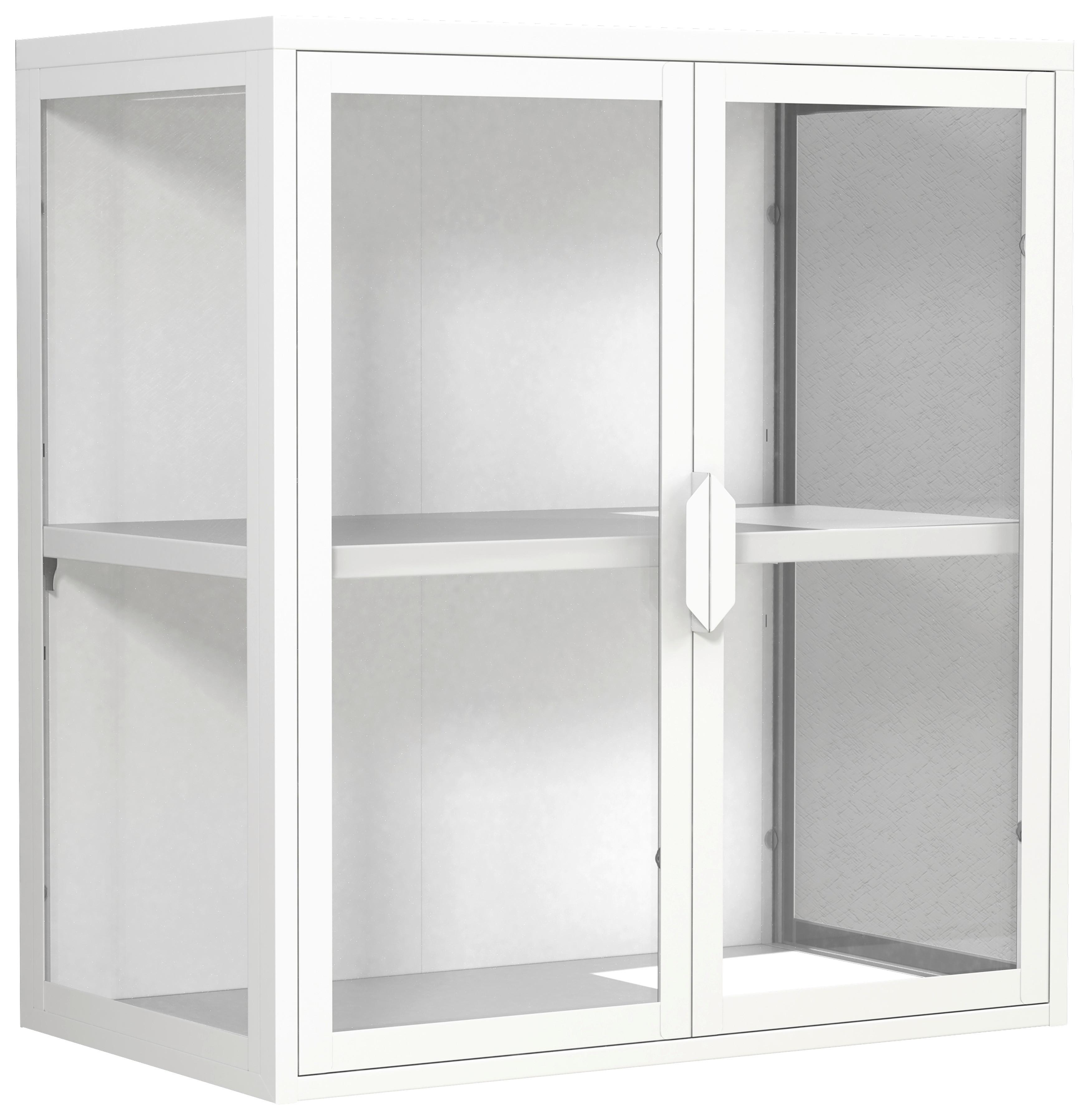 HÄNGEVITRINE FLOKAS S - Weiss/Transparent, Design, Glas/Metall (60/65/35cm) - MID.YOU