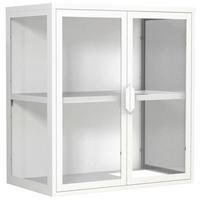HÄNGEVITRINE FLOKAS S - Weiss/Transparent, Design, Glas/Metall (60/65/35cm) - MID.YOU