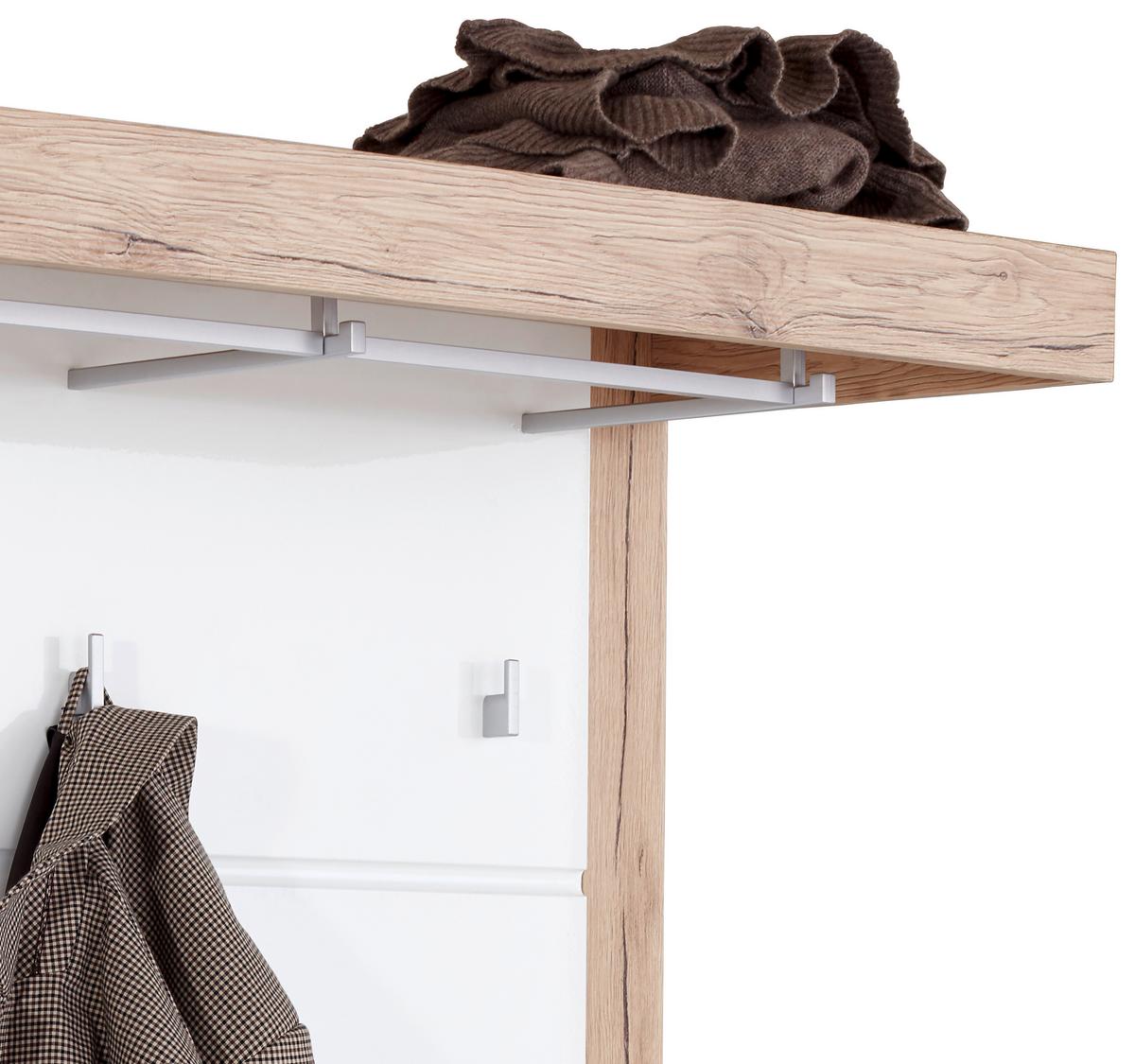 Garderobni Panel Malta - bijela/boje hrasta, Moderno, drvni materijal (94,9/147,7/34cm) - Modern Living