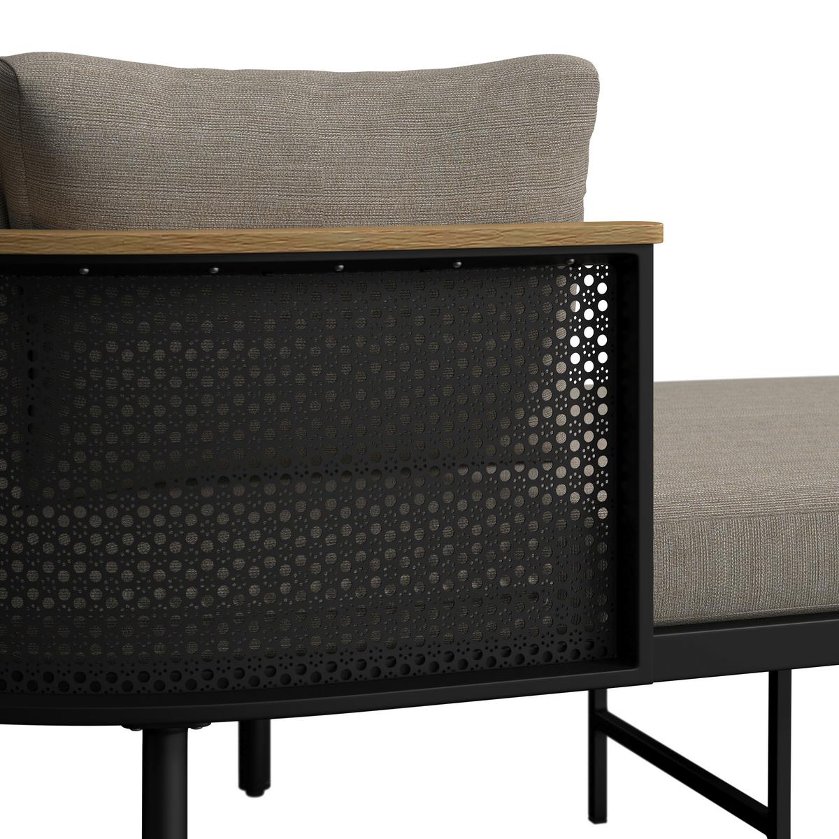 Dining-Loungeset Lissa Beige Outdoorstoff/Metall/Polywood - Dunkelgrau/Beige, MODERN, Kunststoff/Textil - Bessagi Garden