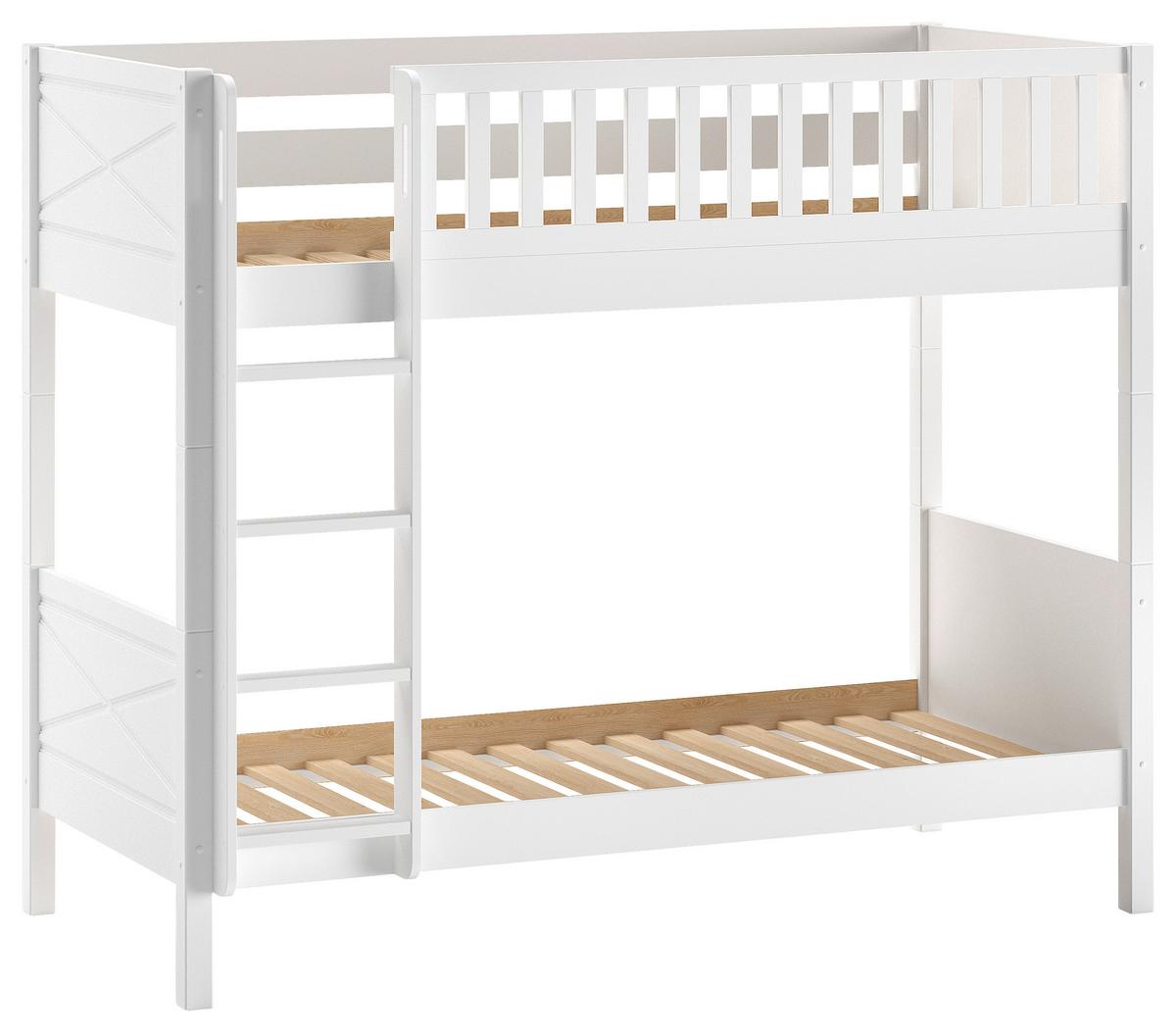 Etagenbett Scott Weiß ca. 90x200 cm - Weiß, Natur, Holz (90/200cm) - Vipack