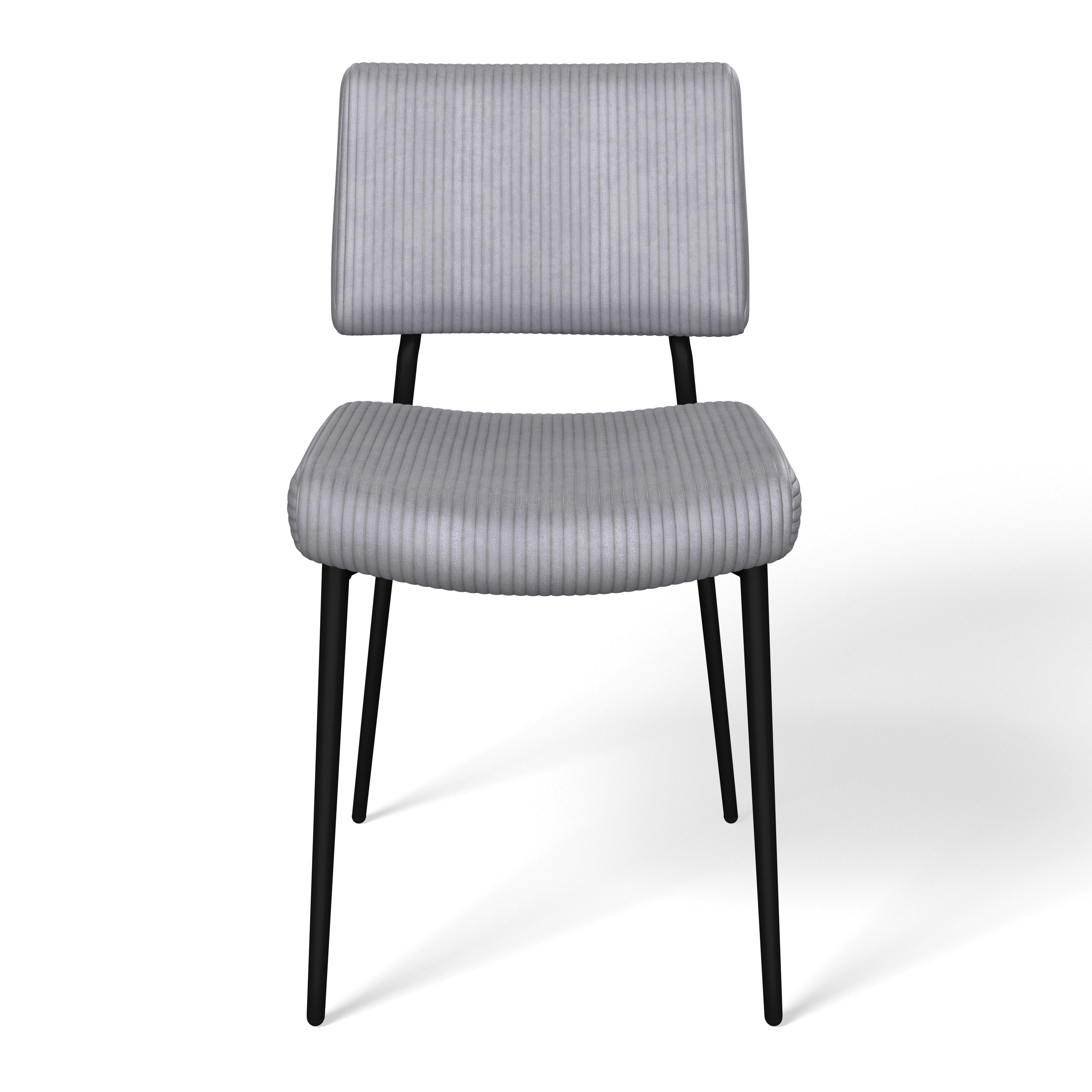STOL ELIA - grå/svart, Modern, metall/trä (56/85/47cm) - Bessagi Home