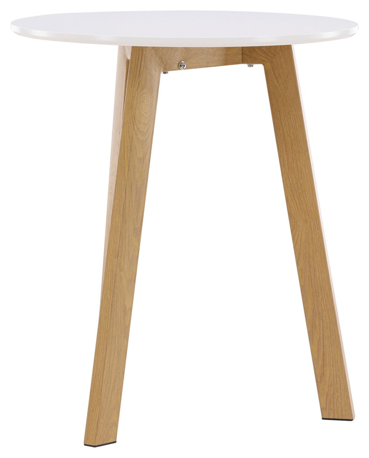 ESSTISCH LEONORA - Hellbraun/Weiß, Design, Holz/Metall (65/65/75cm) - Livetastic