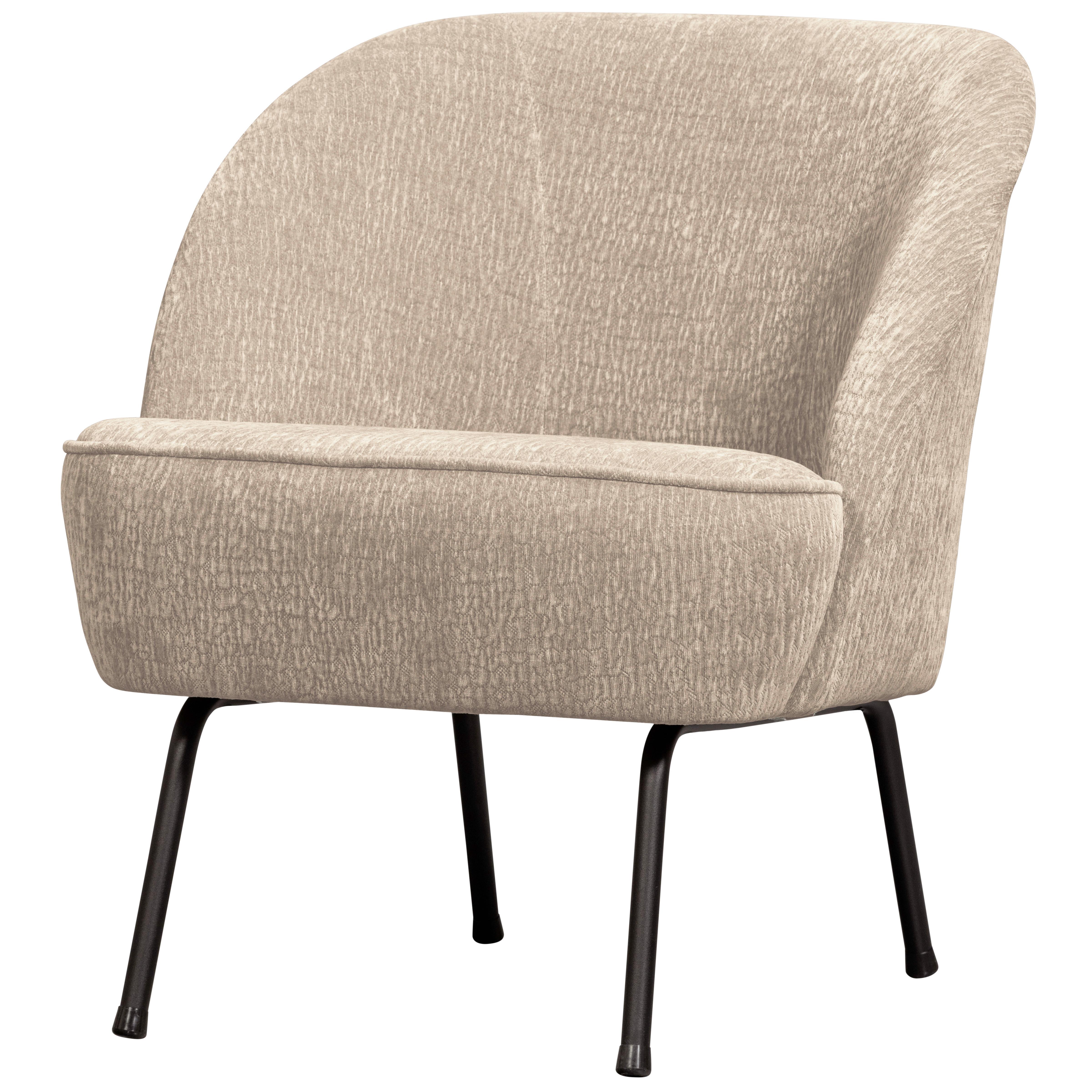 SESSEL Vogue Sandfarben B: 57 cm - Sandfarben/Schwarz, Design, Textil/Metall (57/69/70cm) - Livetastic