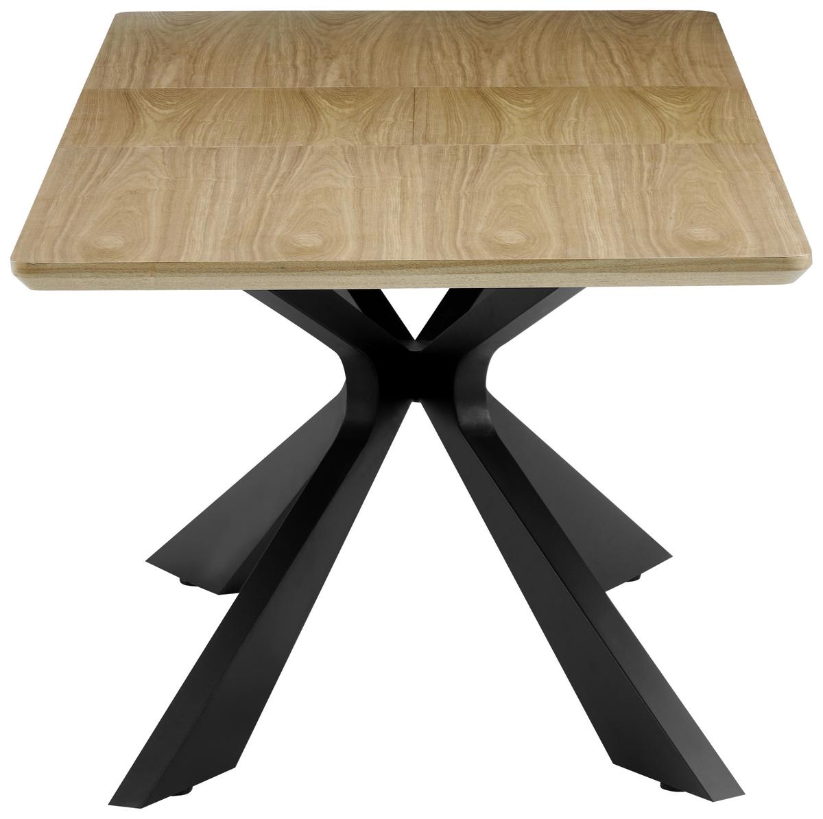 Raztegljiva Miza Lulea, Barva Hrasta, Črna, 160-210x90 - črna/barve hrasta, Moderno, kovina/leseni material (160-210/90/76cm) - P & B
