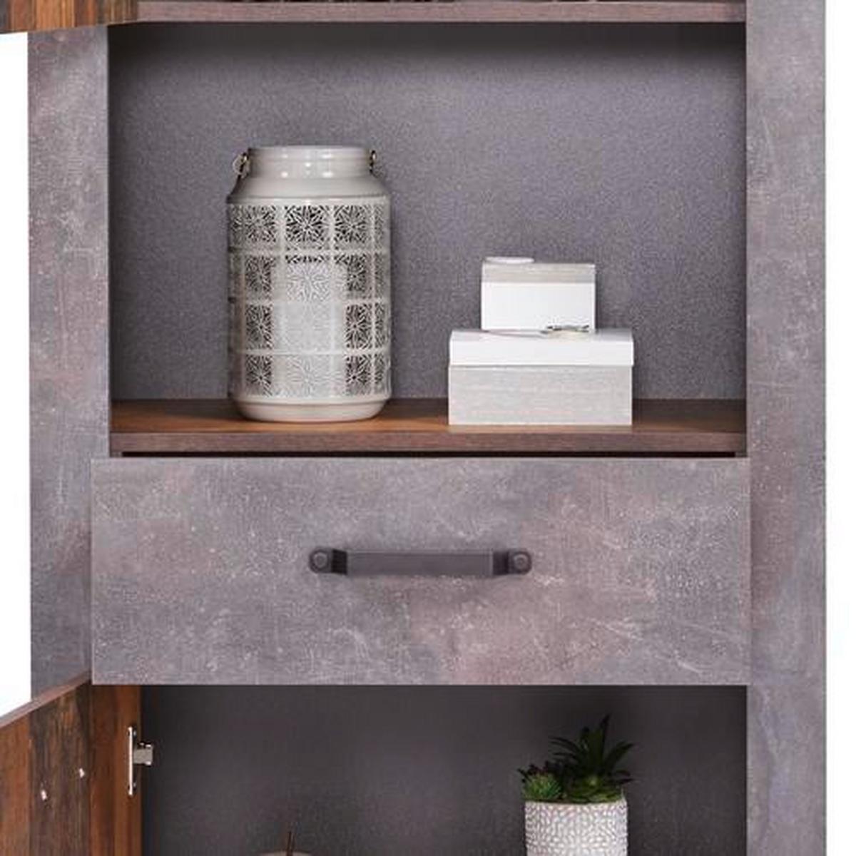 Ormar Ontario - boje hrasta/tamno siva, Trend, drvni materijal/plastika (71,4/200/41,5cm) - Modern Living