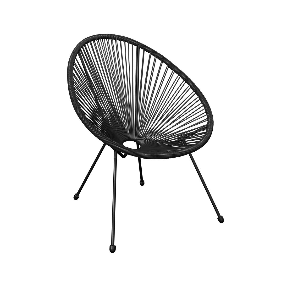 Garten-Relaxsessel Uno 1 Schwarz - Schwarz, Basics, Kunststoff/Metall (71/77/83,5cm)