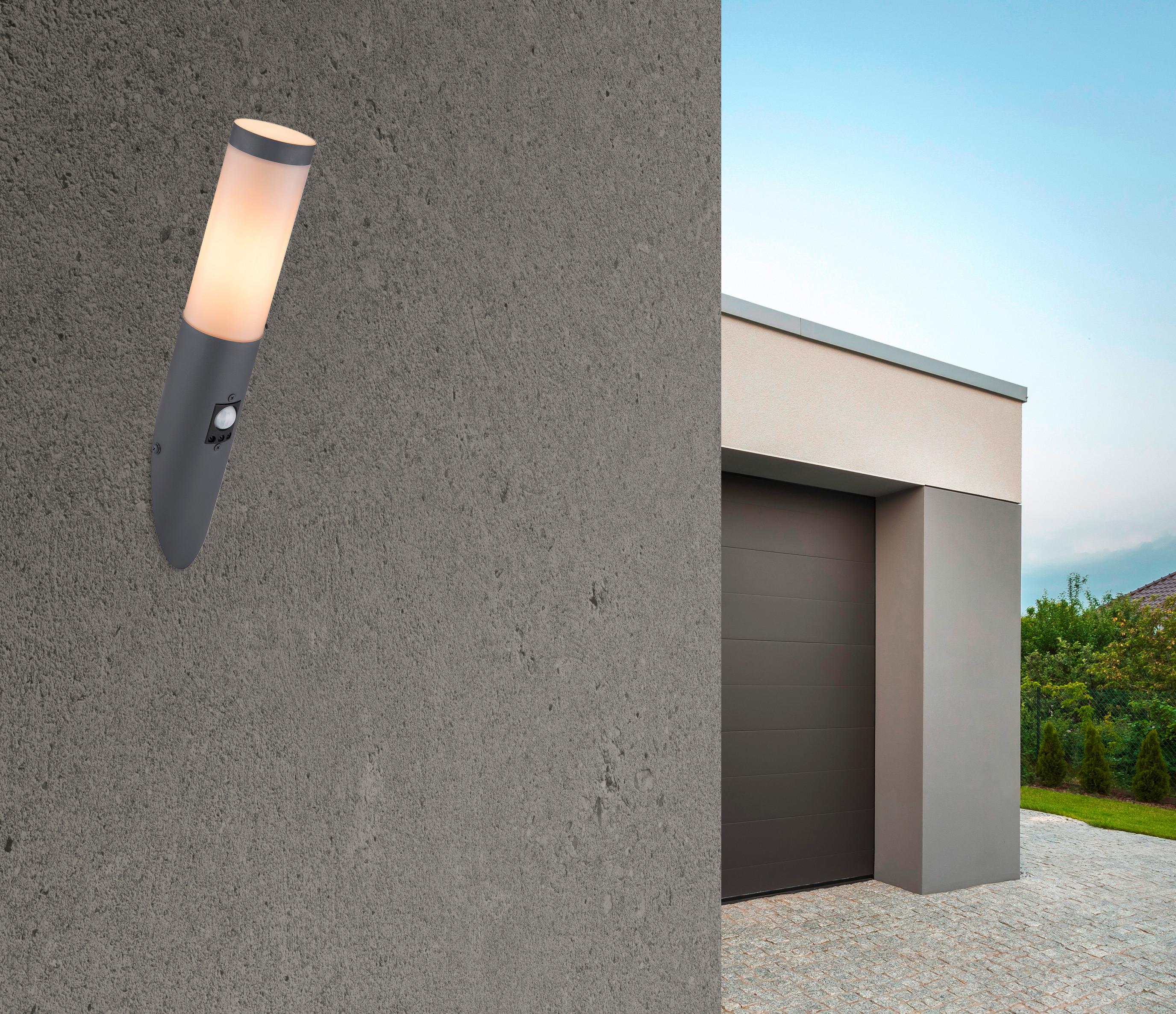 Außenleuchte Boston in Anthrazit max. 60Watt - Anthrazit/Opal, Basics, Kunststoff/Metall (7,6/41cm) - Globo