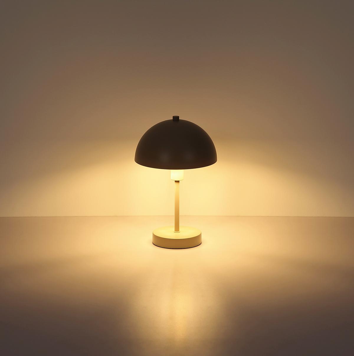 TISCHLEUCHTE 24009S ATOMA I - Sandfarben/Transparent, Design, Kunststoff/Metall (20/31cm) - Globo