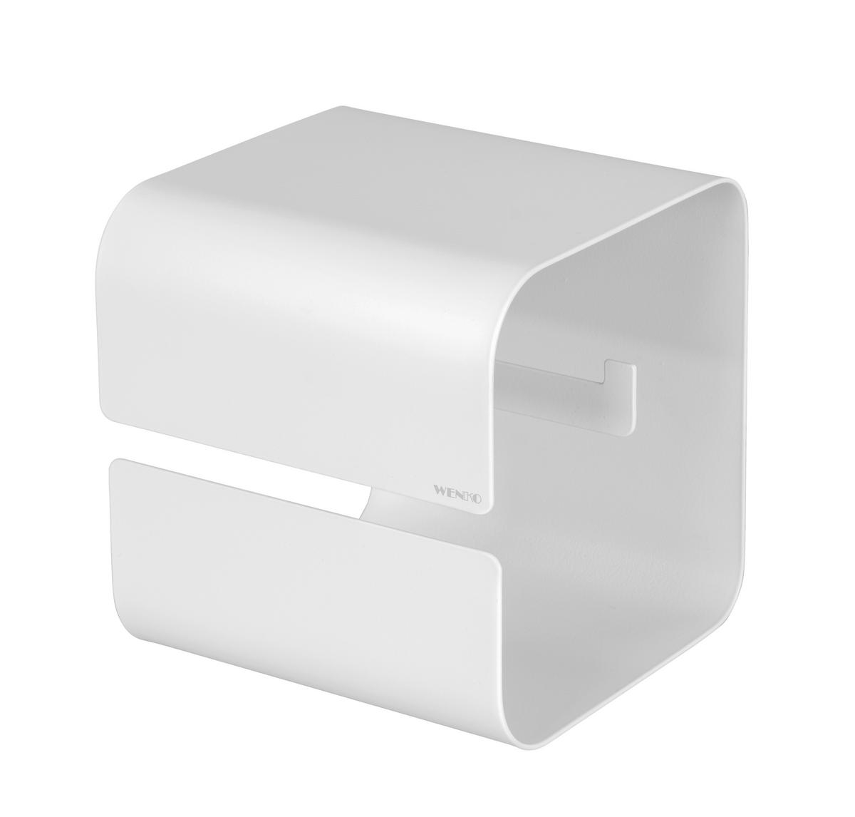 Toilettenpapierhalter Turbo -Loc Lizan Weiß - Weiß, MODERN, Metall (14/14,5/13,7cm) - Mömax