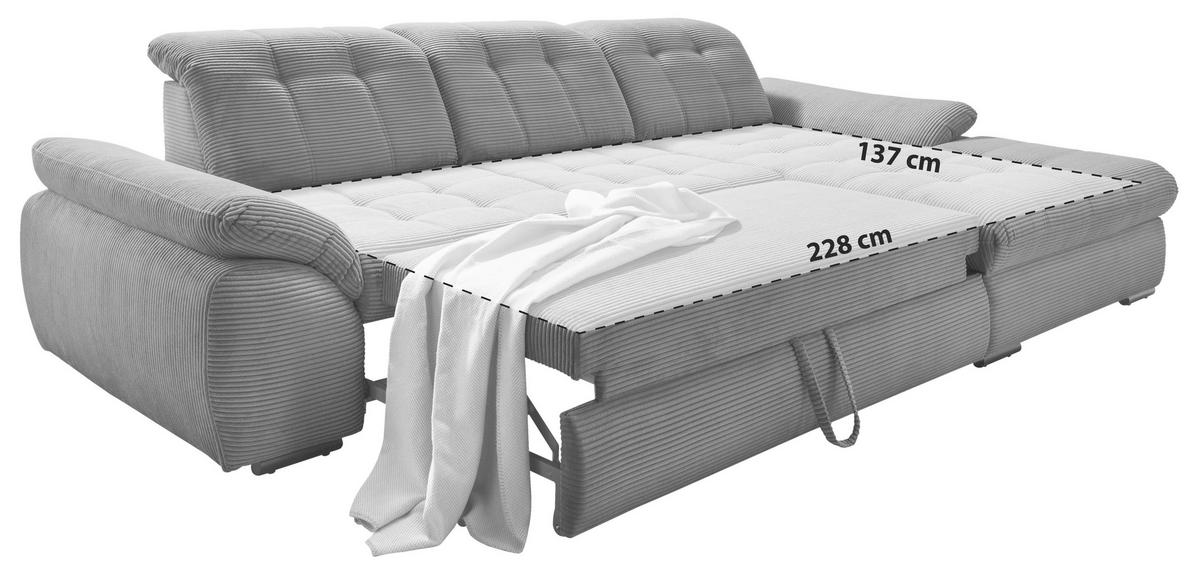 Ecksofa mit Bettkasten Rigatti ca. 314x184 cm Goldfarben - Goldfarben/Schwarz, MODERN, Textil/Metall (314/184cm) - Livetastic