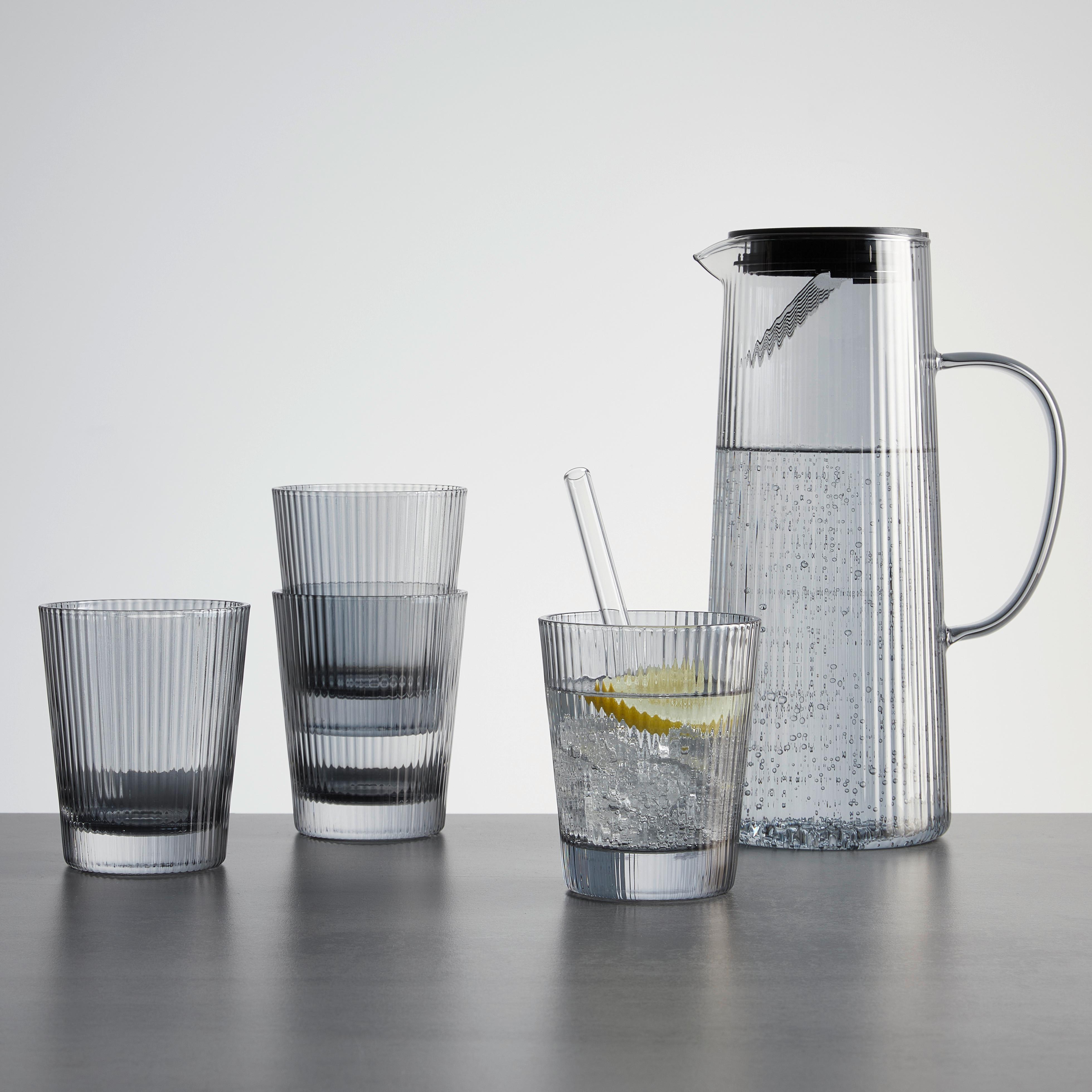 Set Kozarcev Black - siva, Konvencionalno, steklo - Mömax