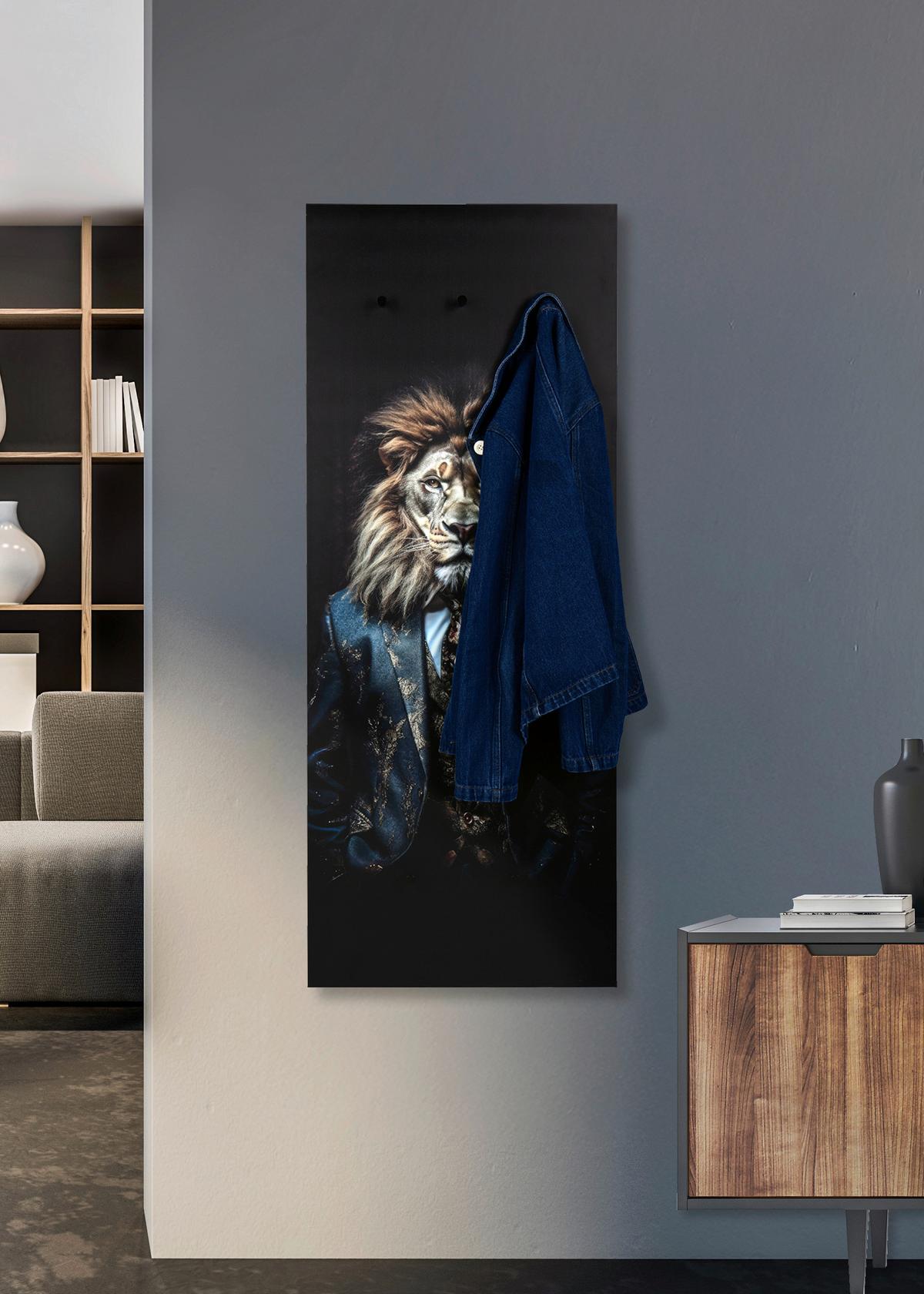 Wandgarderobe Kalea Löwe Multicolor - Multicolor, MODERN, Holzwerkstoff/Kunststoff (50/125/4cm) - Mömax