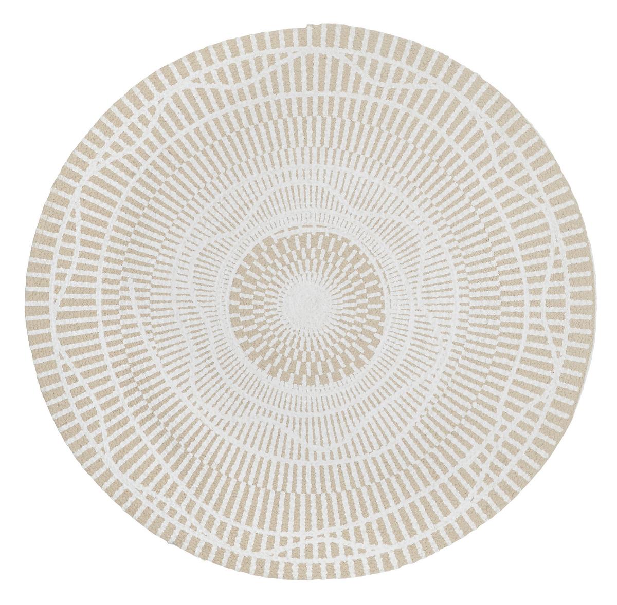 Flachwebteppich Miami in Natur/Hellbraun Ø ca. 100cm - Hellbraun/Naturfarben, MODERN, Textil (100cm) - Modern Living