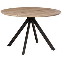 Jedilna Miza Leeds, Ø 120cm - črna/naravne barve, Trendi, kovina/leseni material (120/120/76cm) - Livetastic