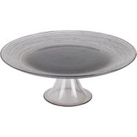 Platou cu picior pentru tort Black - negru/transparent, sticlă (28/12cm)