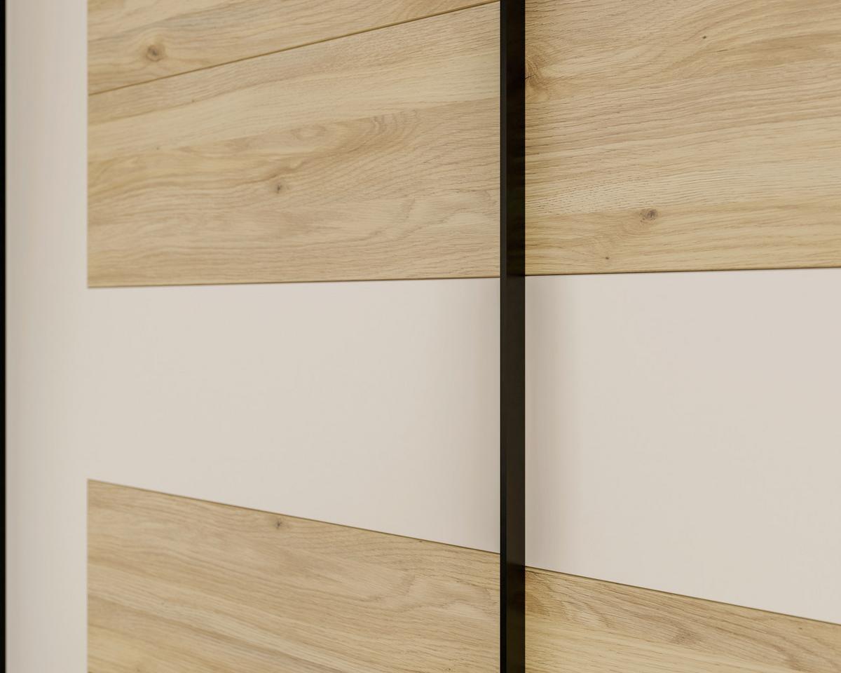 Ormar S Kliznim Vratima Bellevue - boje hrasta/boje pijeska, Konvencionalno, drvni materijal/metal (220,1/210,5/62,9cm) - Modern Living