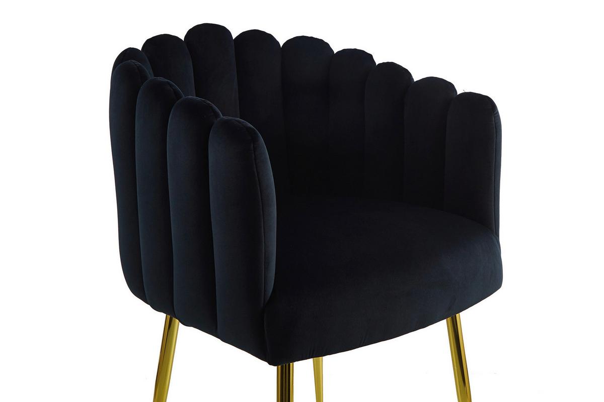Karosszék Muna 125 - fekete/aranyszínű, Design, műanyag/fém (59/85/56cm) - Kayoom