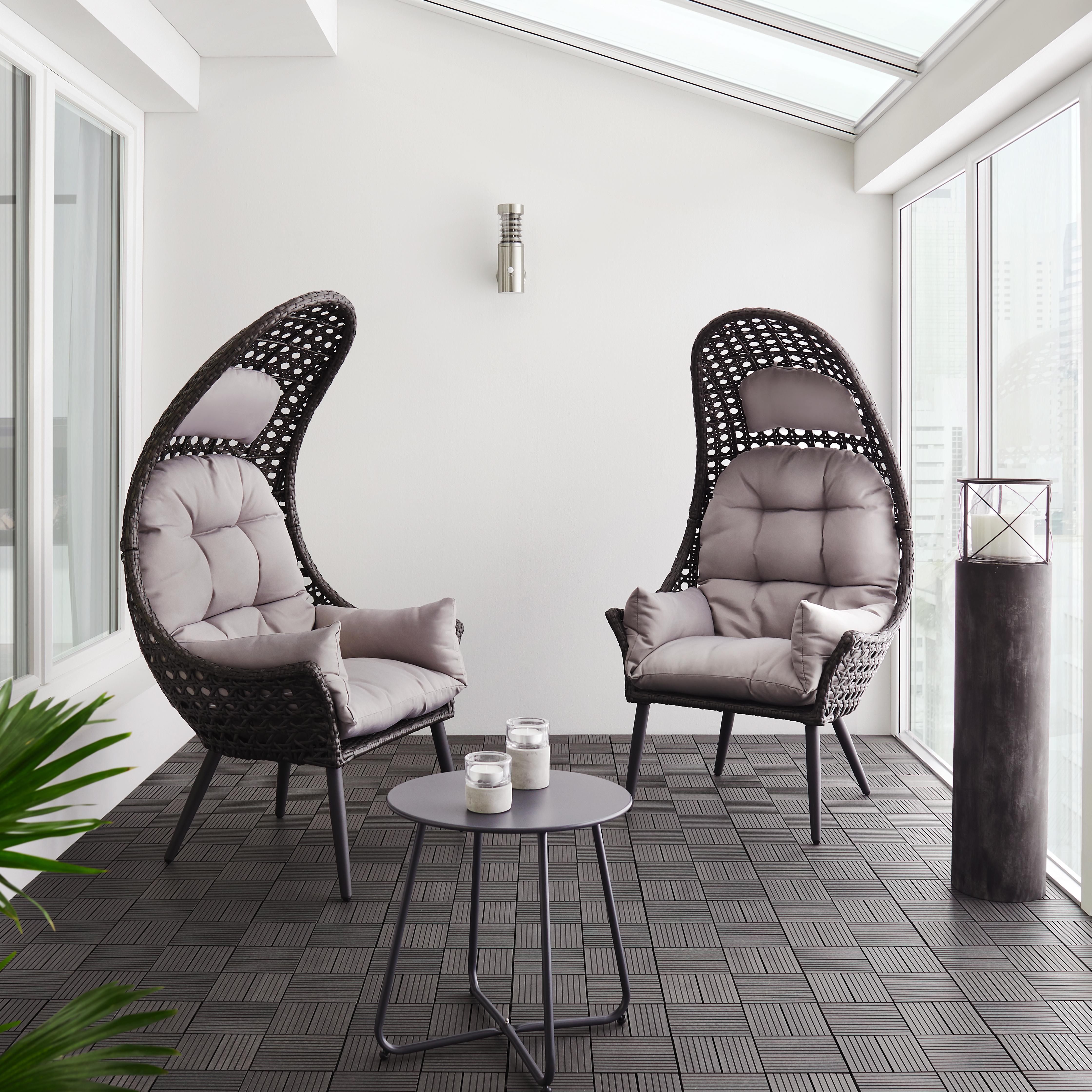 Garten-Relaxsessel Timi - Dunkelgrau/Hellgrau, MODERN, Kunststoff/Textil (76/146/77cm) - Bessagi Garden