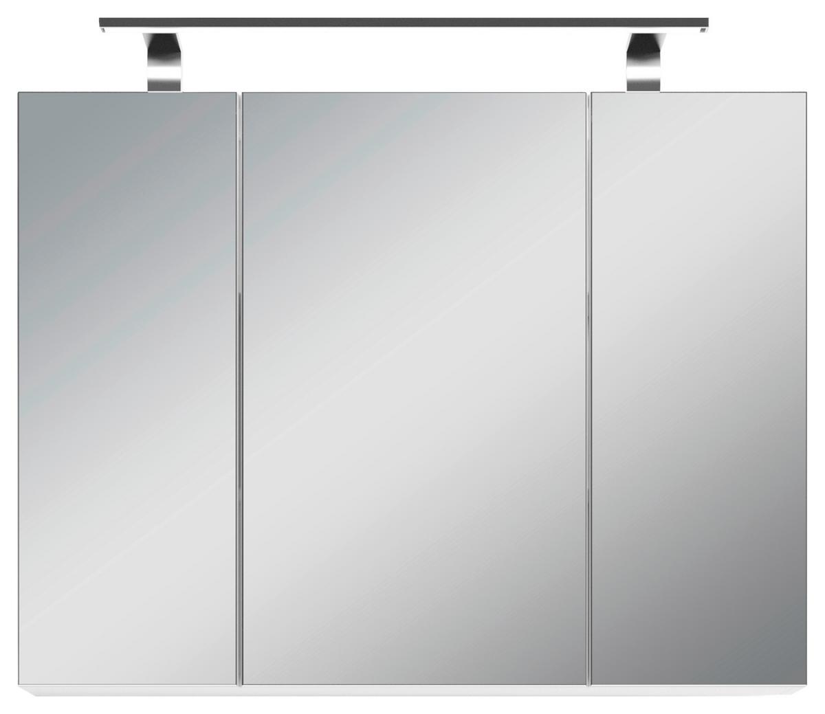 Spiegelschrank Spree mit LED ca. 80x60x20 cm Weiß - MODERN, Glas/Holzwerkstoff (80/60/20cm) - MID.YOU