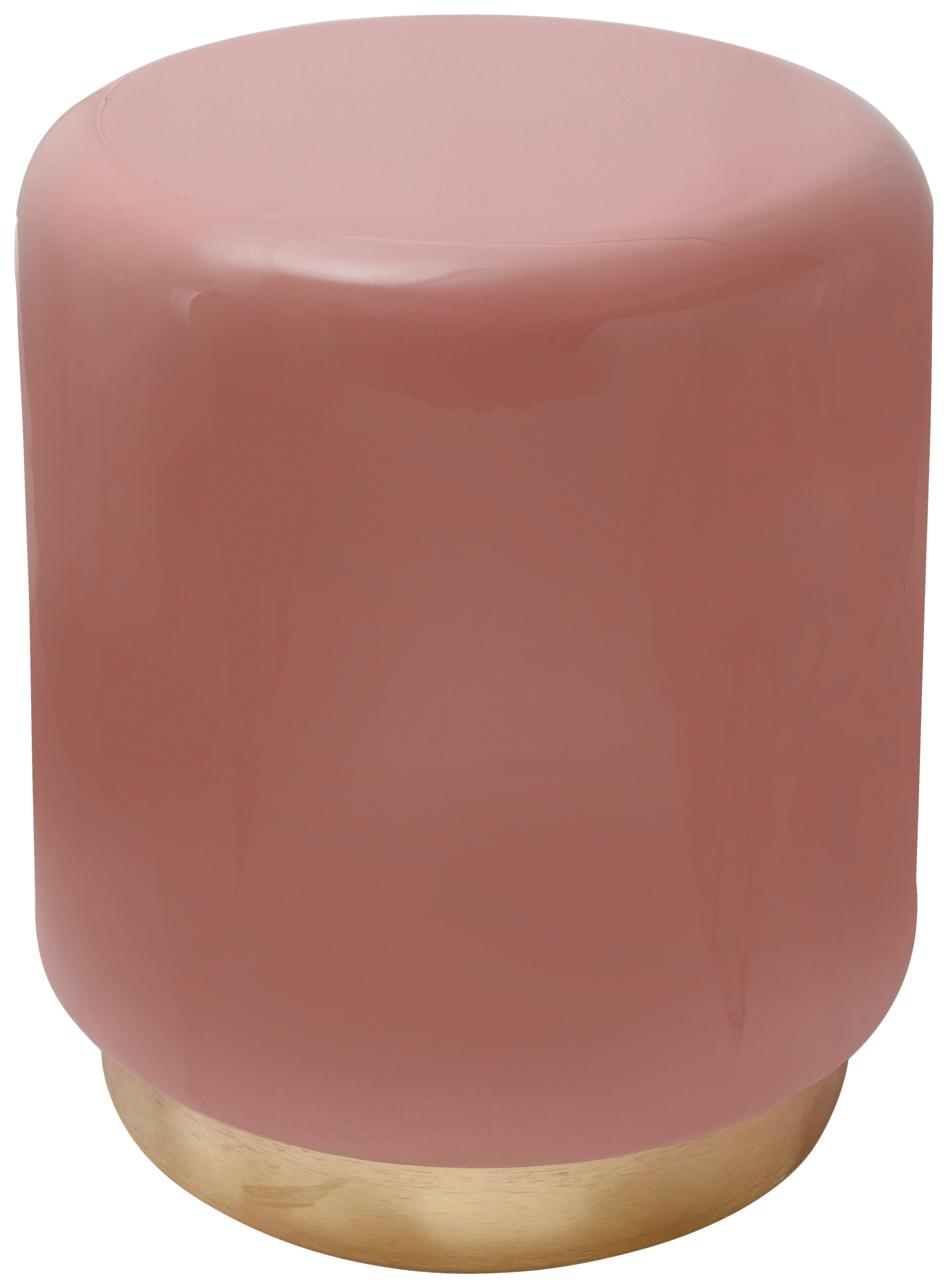 BEISTELLTISCH ART DECO 375 ROSA - Goldfarben/Rosa, Design, Metall (35/44,5cm) - Kayoom