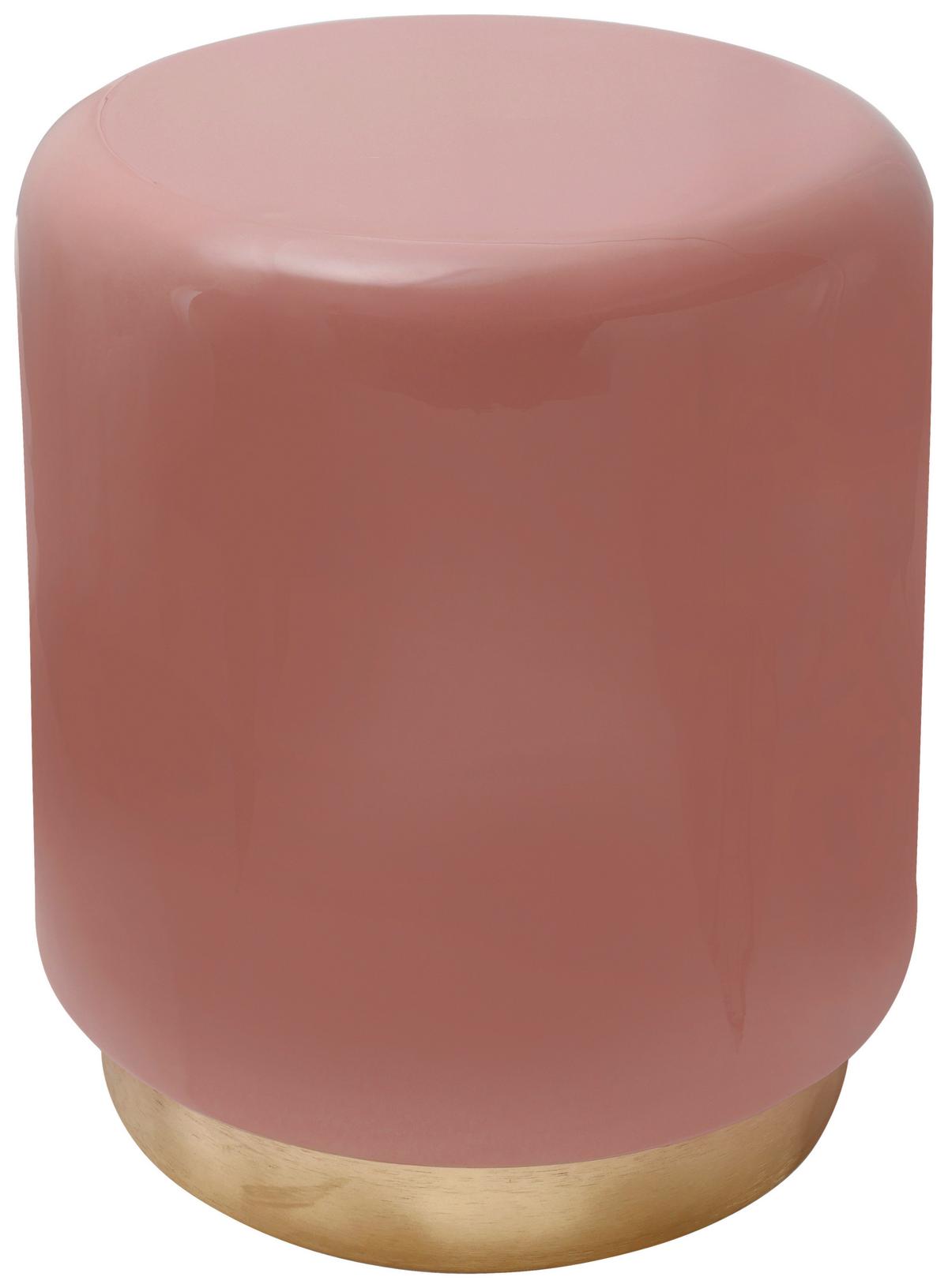 BEISTELLTISCH ART DECO 375 ROSA - Goldfarben/Rosa, Design, Metall (35/44,5cm) - Kayoom