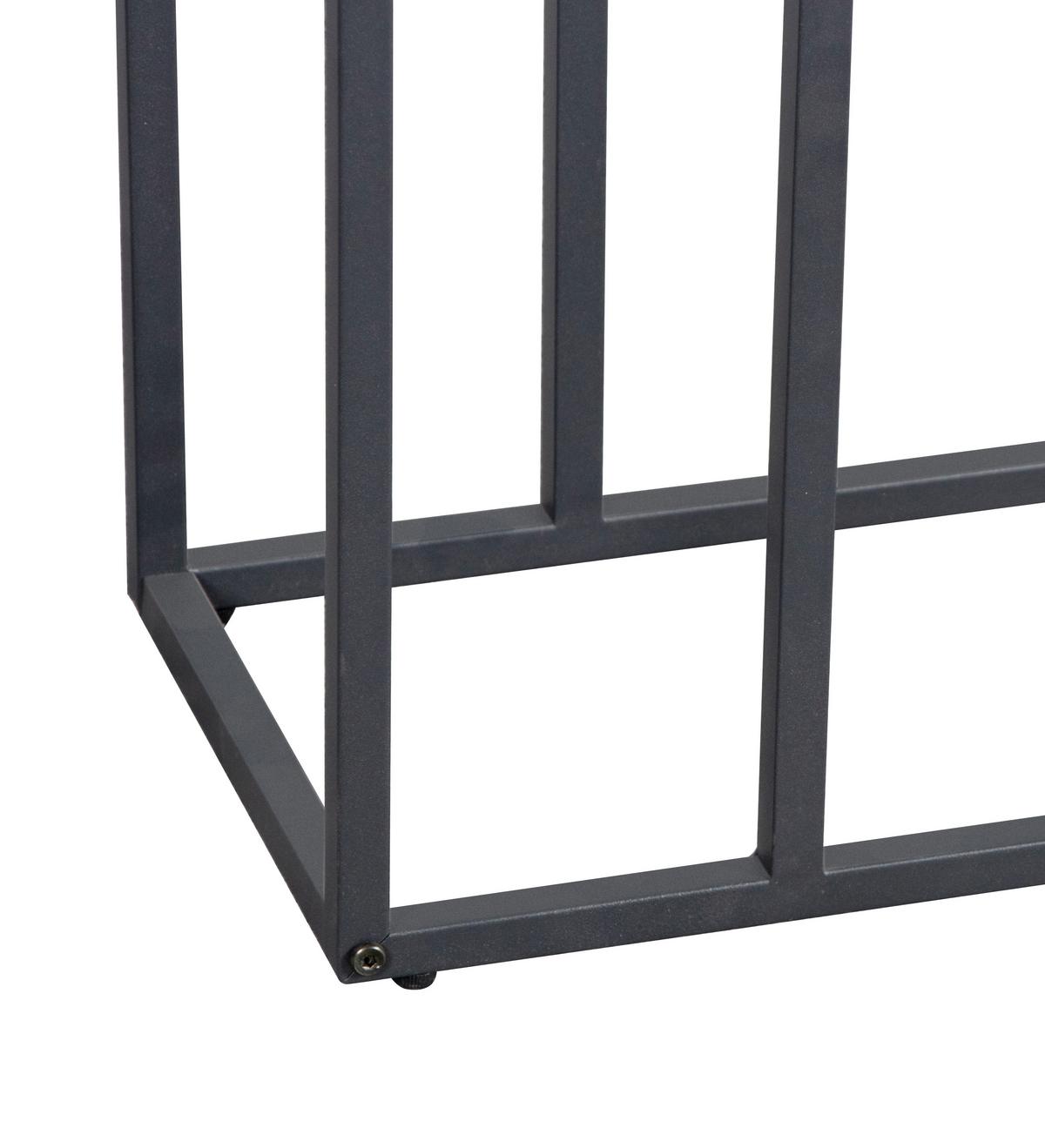 STOLIK BOCZNY LUCAS - kolor dębowy/czarny, Basics, materiał drewnopochodny/metal (45/25/64cm) - Boxxx