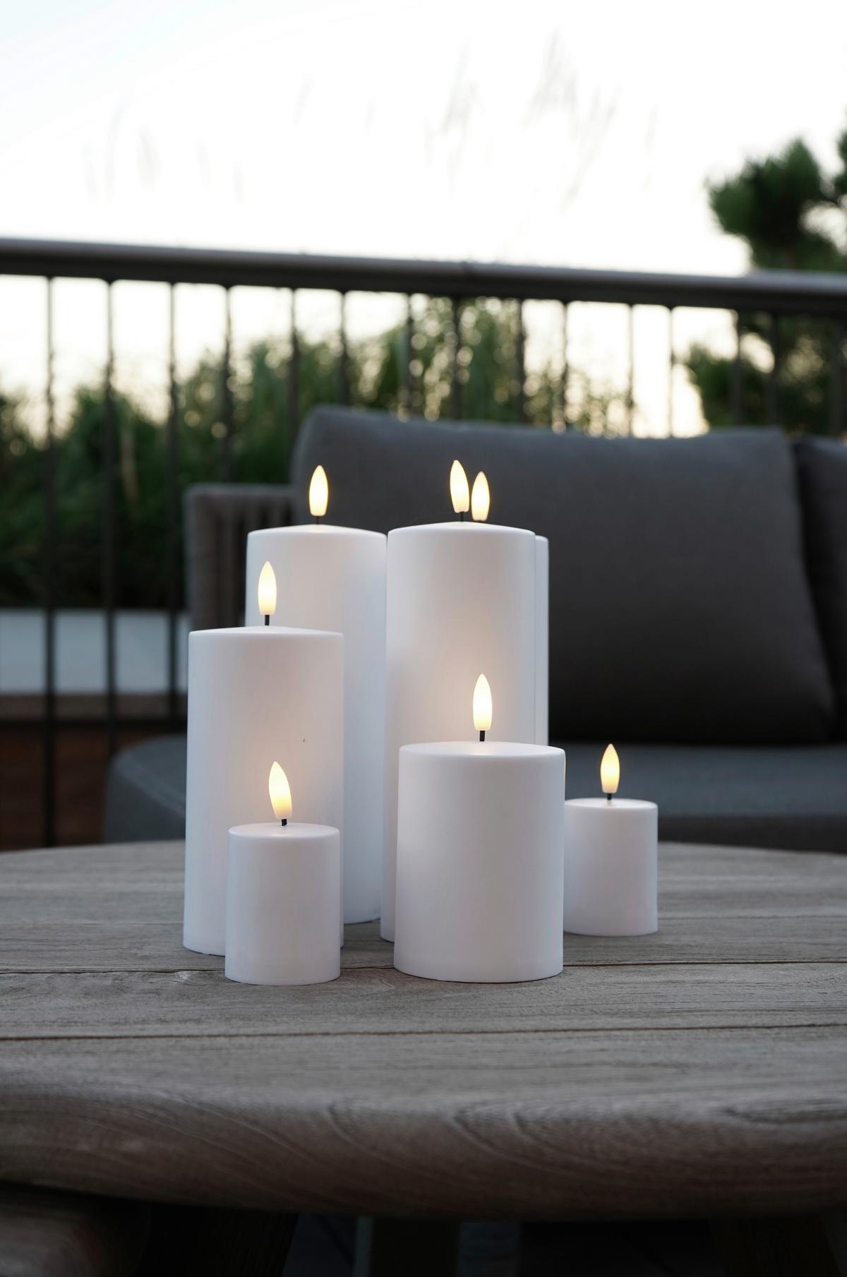 ŚWIECA LED 80812 SILLE OUTDOOR - biały, Basics, tworzywo sztuczne (10/20cm)