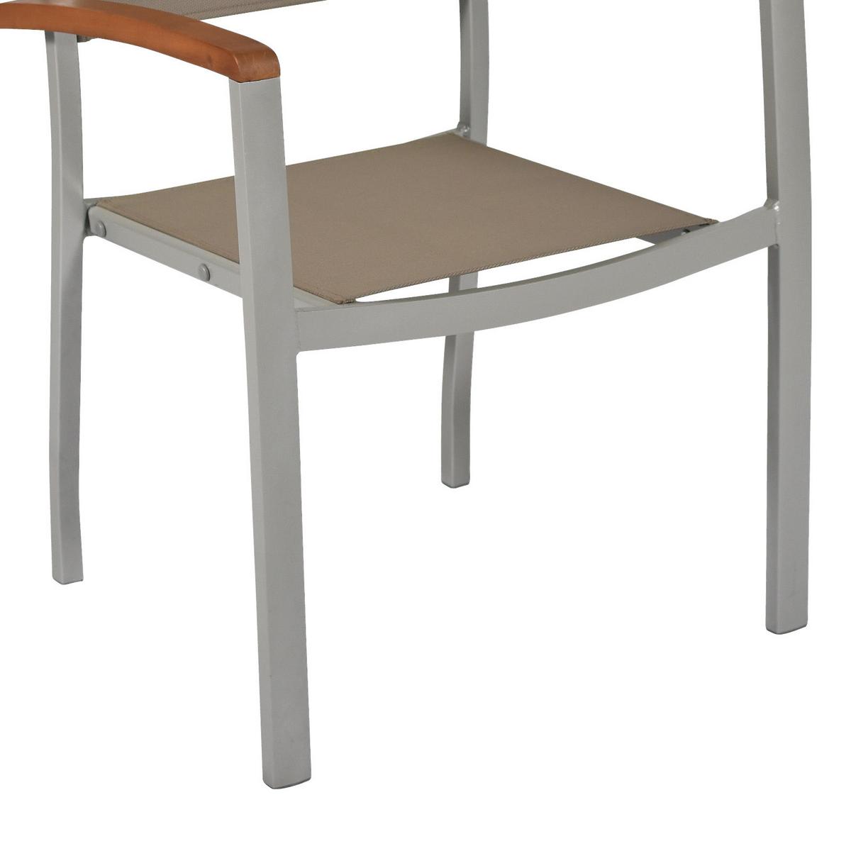 Vrtni Stol Naxos, 2 Kos, Aluminij - srebrne barve/siva, Romantika, kovina/tekstil (59/85/56cm) - Gardenson