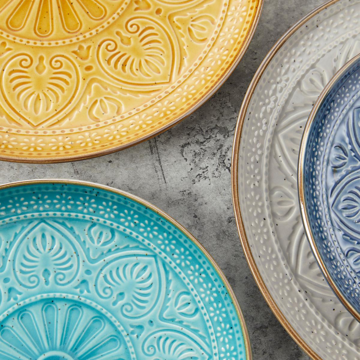 Kombiservice Samarkand, 16-teilig - Smaragdgrün/Gelb, LIFESTYLE, Keramik (33/30/32cm) - Creatable