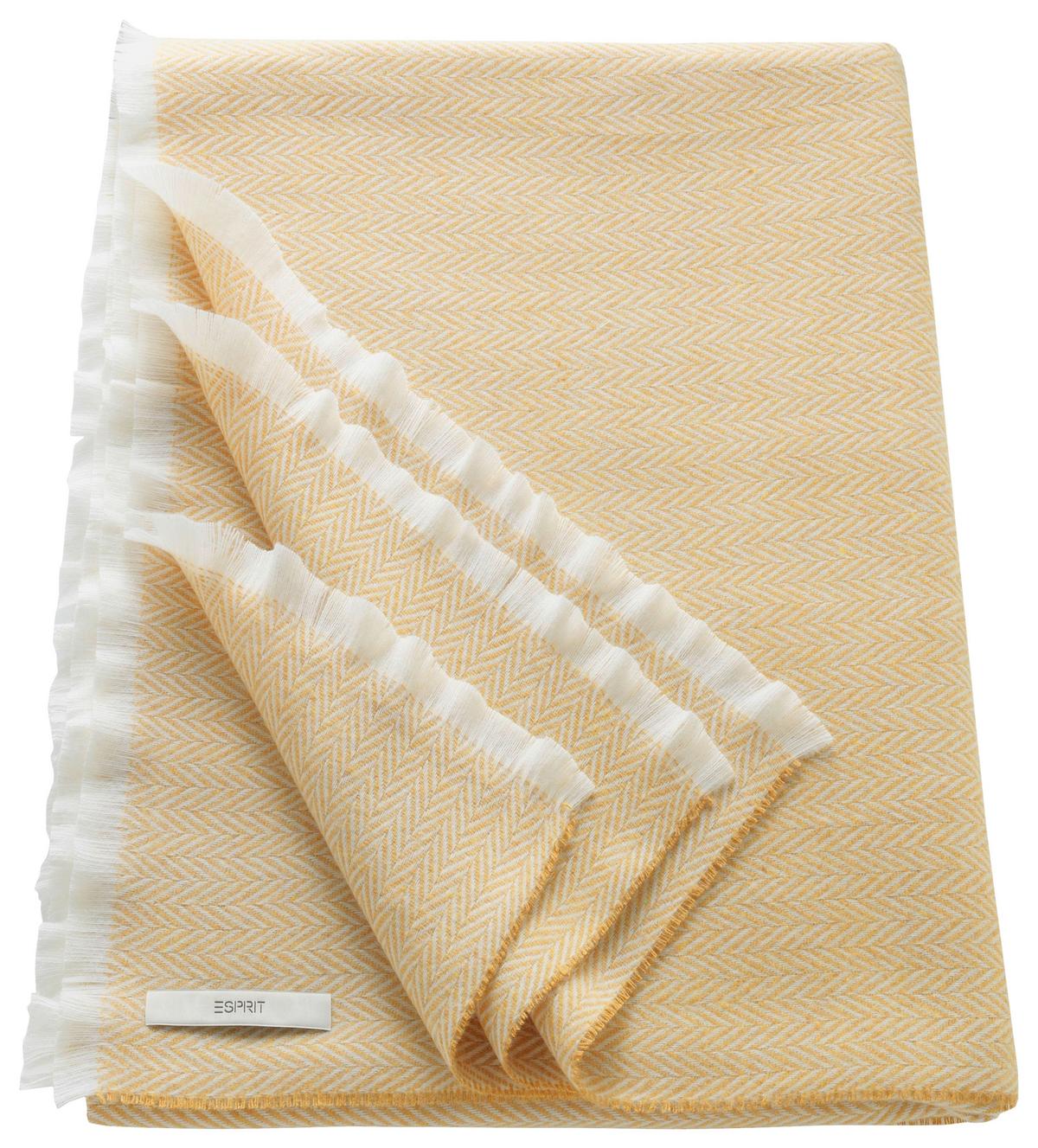 PLED E-HERRINGBONE 70699-040-150-18 - kremowy/żółty, Konventionell, tkanina (150/180cm) - Esprit