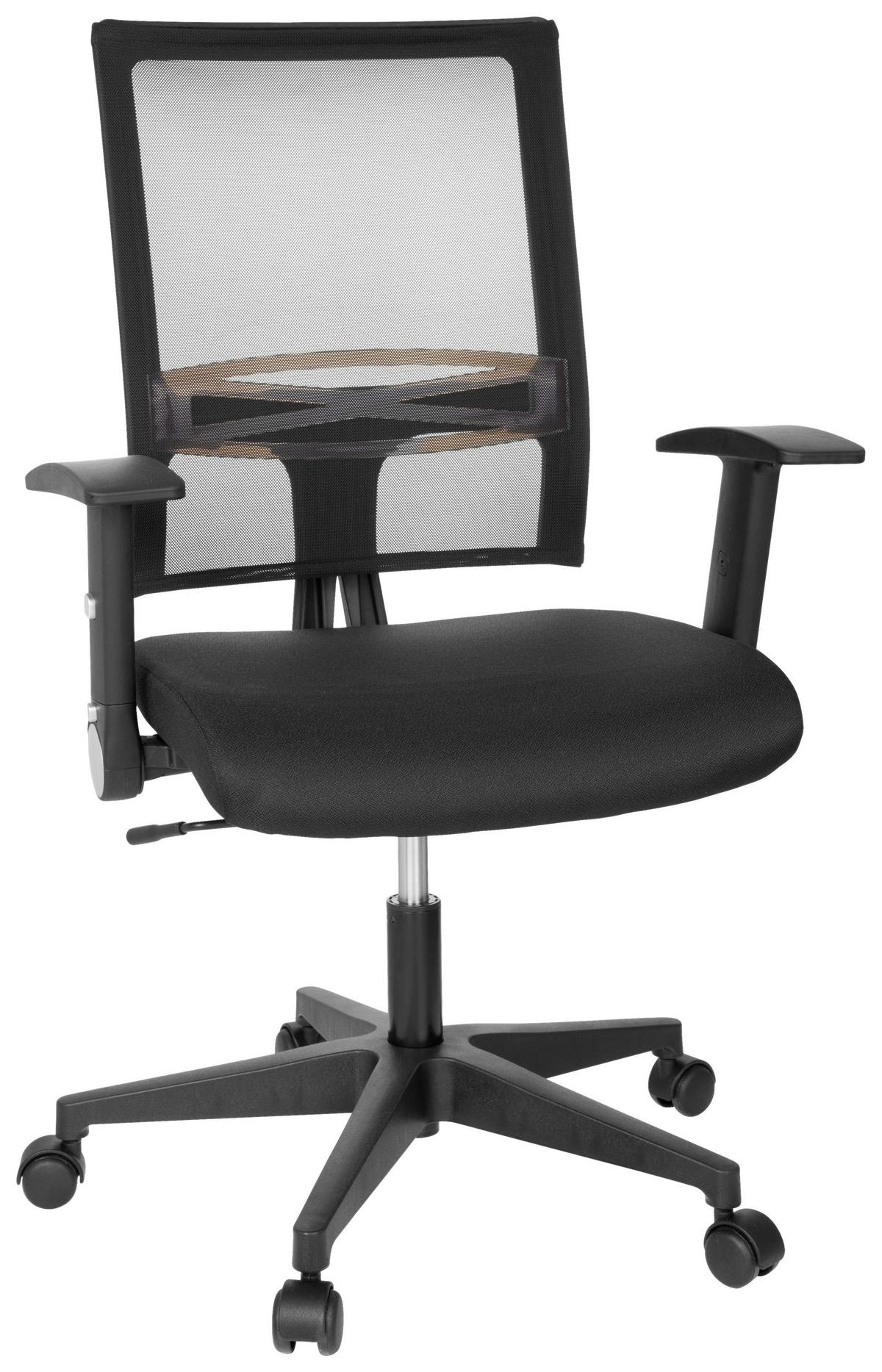 Drehstuhl Office R8 Schwarz - Schwarz, MODERN, Kunststoff/Textil (66/110/50cm) - MID.YOU