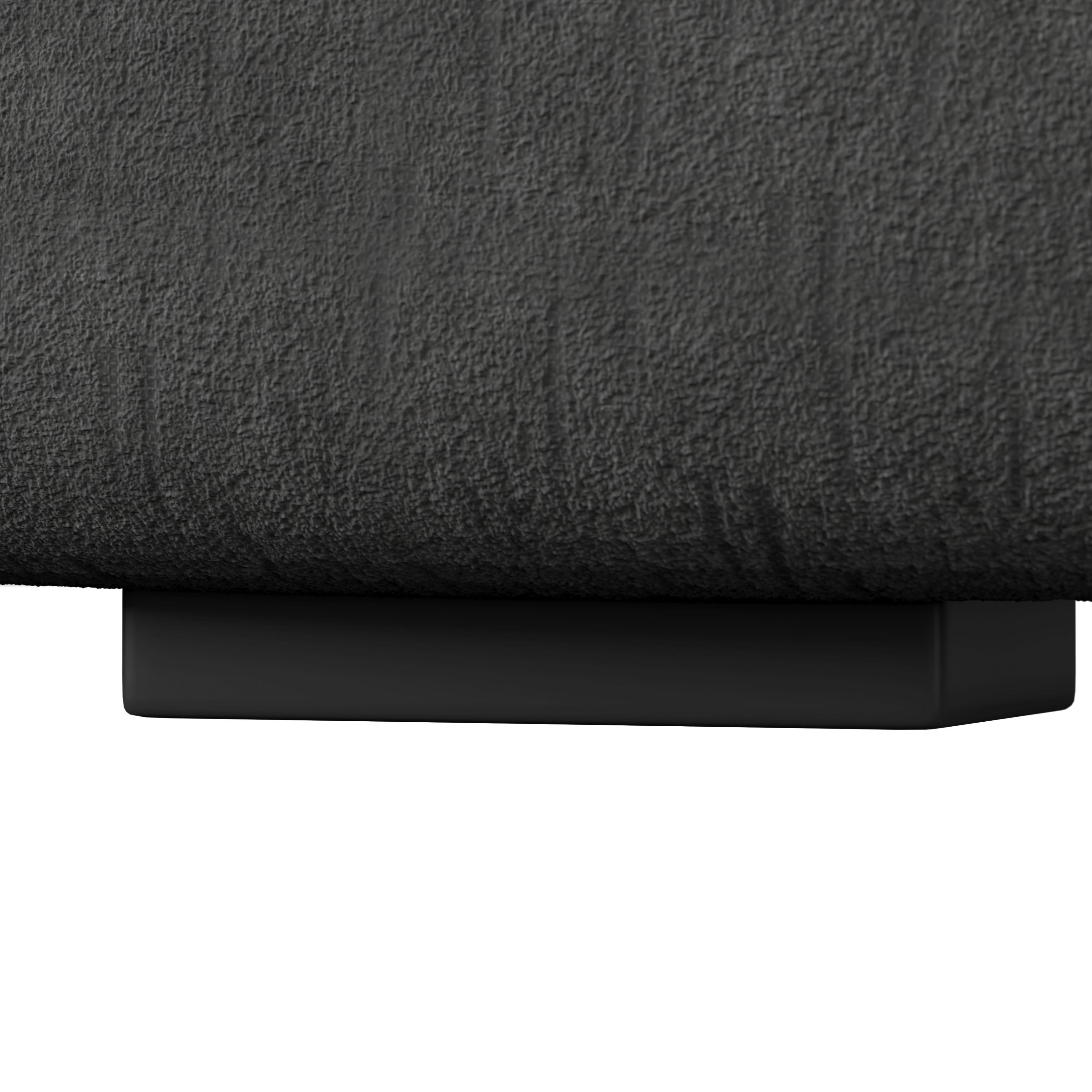 STOPPAD SÄNG MARIJA - mörkgrå/stålfärgad, Modern, metall/trä (180/200cm) - Bessagi Home