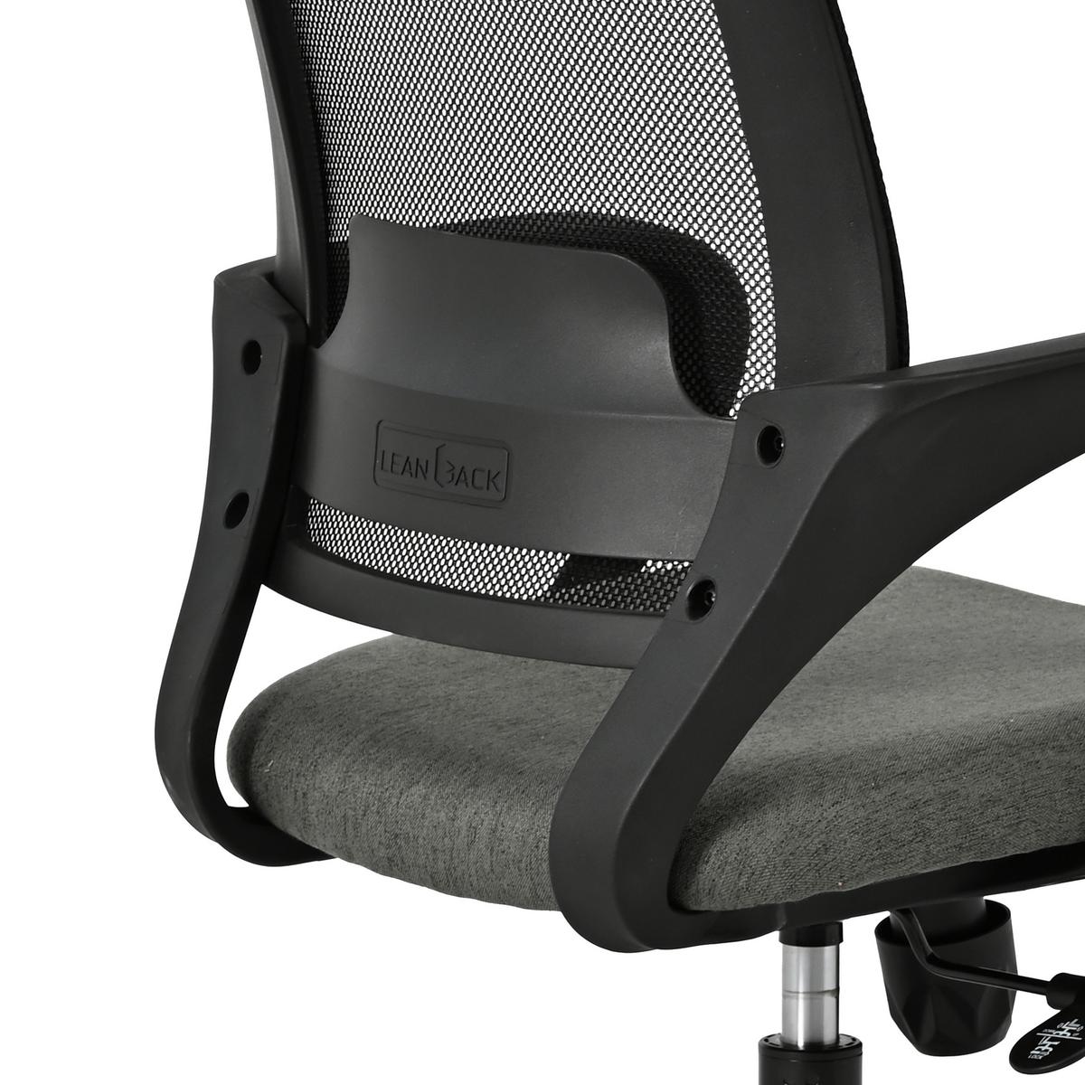 Scaun rotativ BILLY 2 - negru/gri, Modern, plastic/textil (67/121/66cm) - Modern Living
