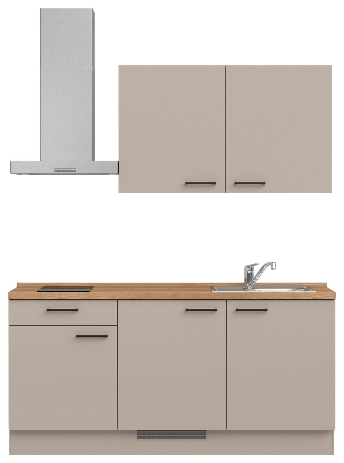 Küchenleerblock Easytouch Low o. Geräte Sandfarben - Sandfarben/Eichefarben, MODERN, Holzwerkstoff/Metall (180cm) - Nobilia