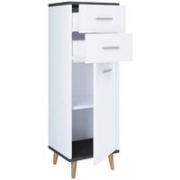 Kommode Lindas Weiß/Anthrazit - Eiche dunkel/Eichefarben, MODERN, Holzwerkstoff/Metall (32/97/28cm) - MID.YOU