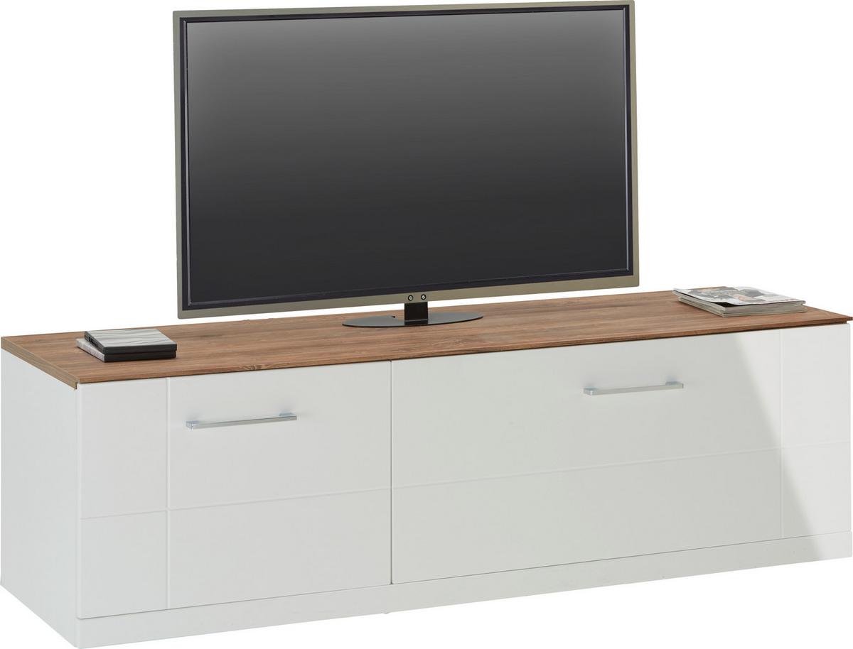 élément TV in Weiss Hochglanz - Weiss, Modern, Holz (160/49/50cm) - Premium Living