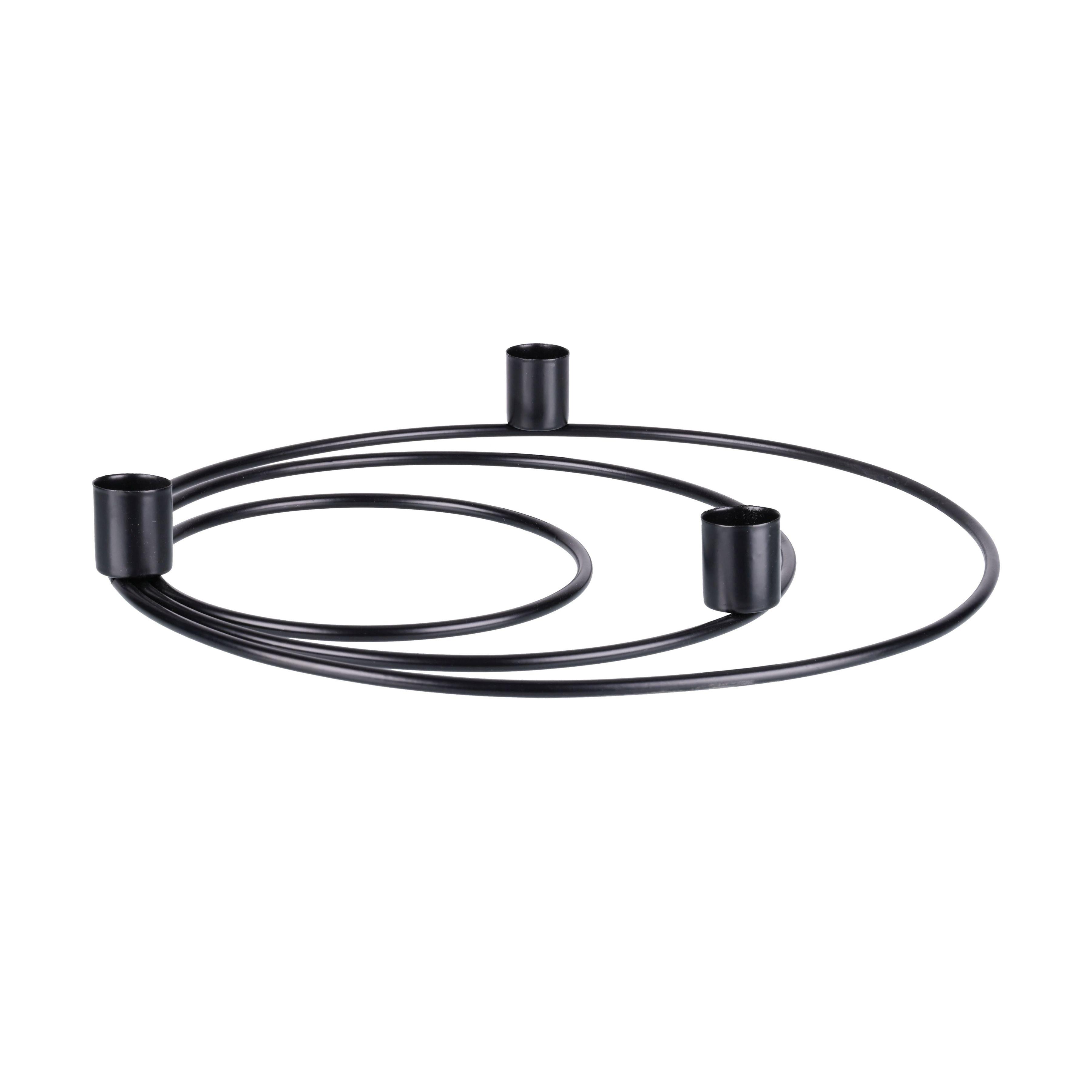 Gyertyatartó Orbit - fekete, fém (28,3/2,2cm) - Modern Living