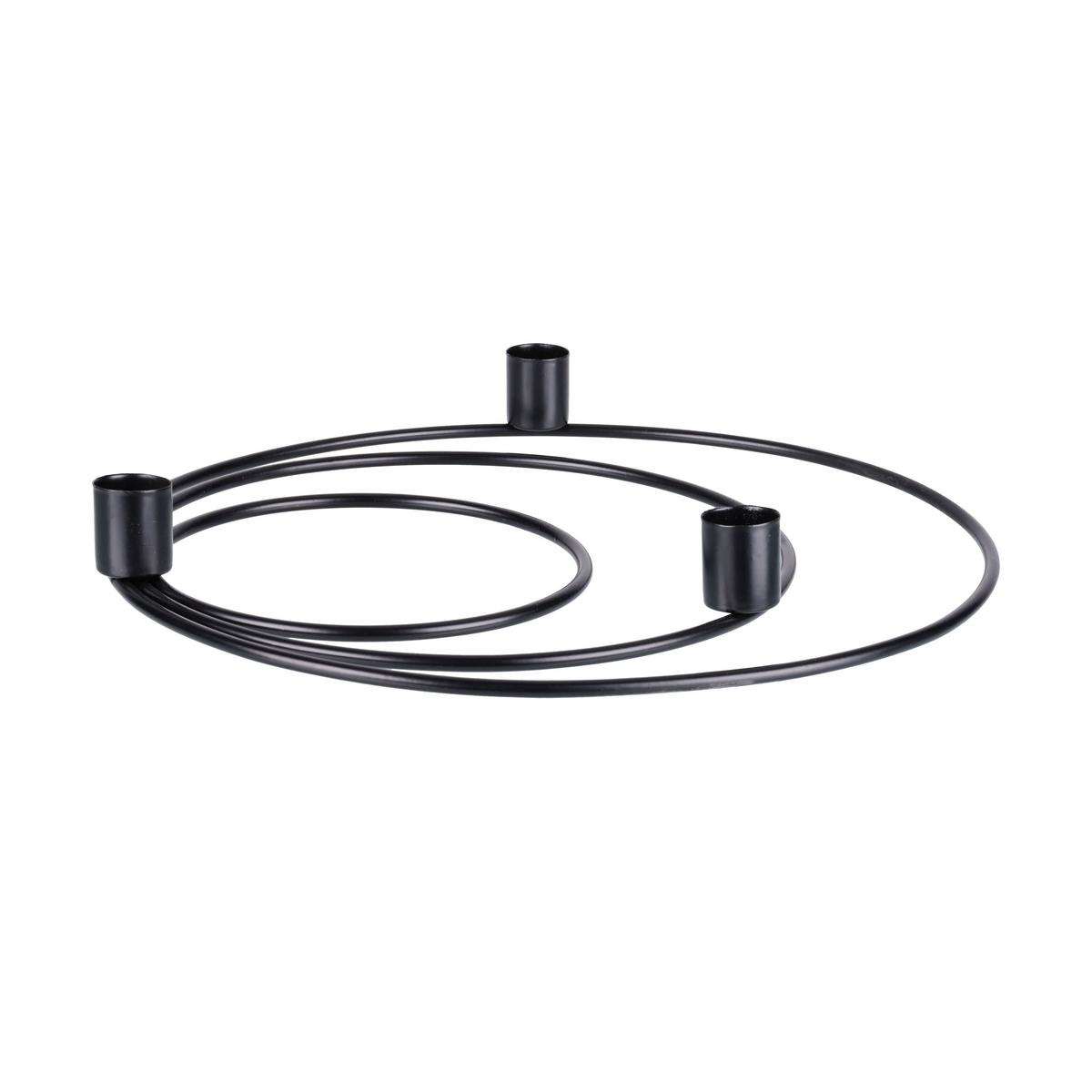 Gyertyatartó Orbit - fekete, fém (28,3/2,2cm) - Modern Living