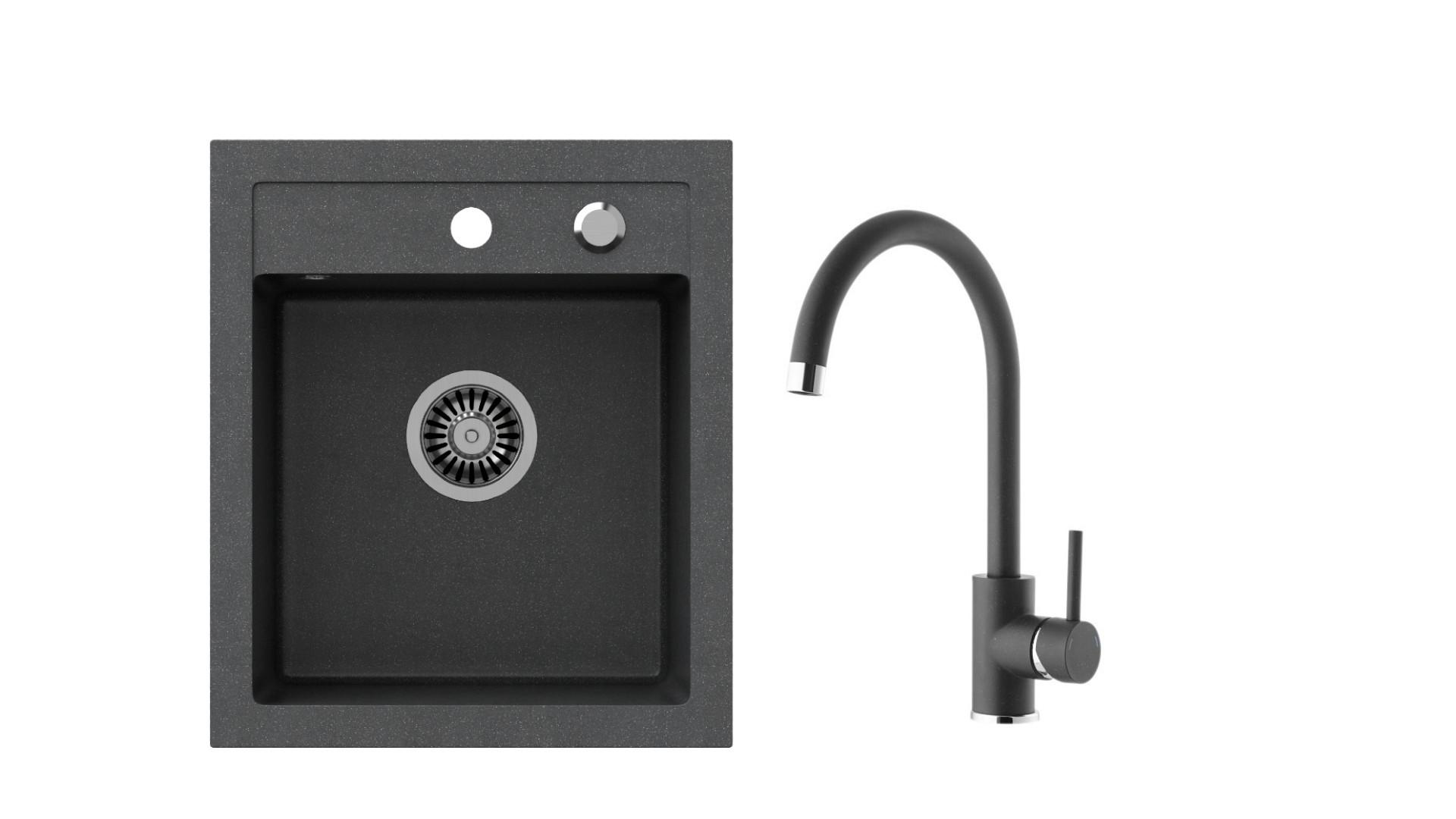 Set Sudopera I Slavine Parma - crna, Basics, kamen (43/50/19cm)