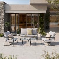 Vrtni Set Koni - temno siva/svetlo siva, Basics, kovina/tekstil