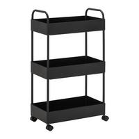 Rollwagen Sandro Schwarz Metall - Schwarz, MODERN, Kunststoff/Metall (40/72/22cm) - Bessagi Home