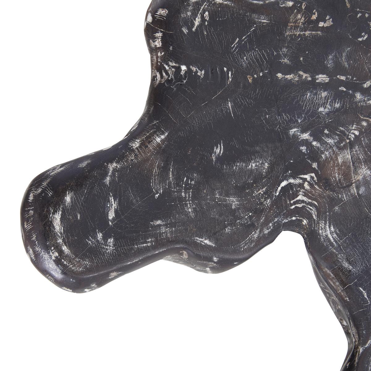 STOLIK BOCZNY UNIQUE - czarny/kolor aluminiowy, Lifestyle, metal/drewno (60-75/50/50cm) - Landscape