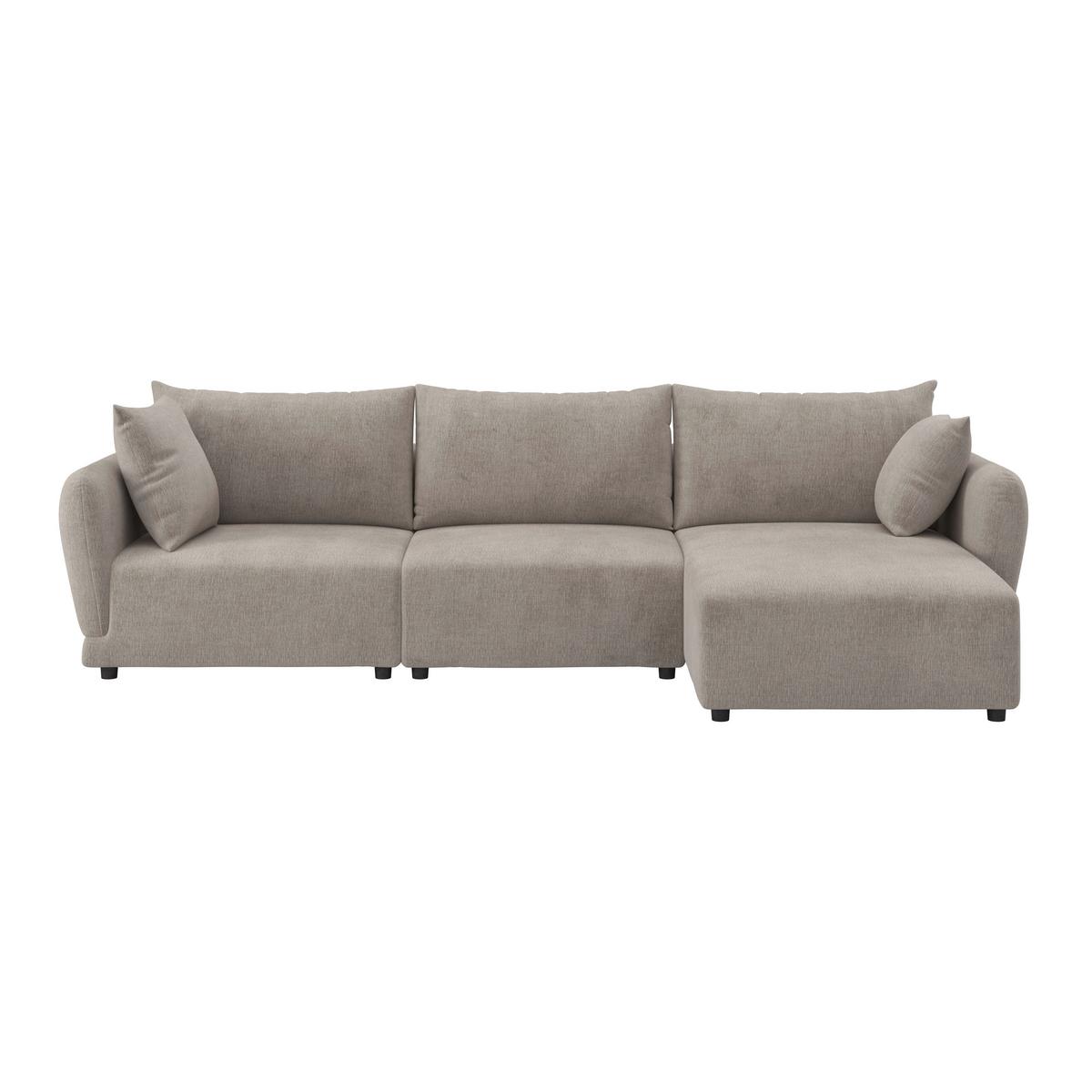Kutna Garnitura Nicole - crna/sivo-bež, Moderno, tekstil/drvo (306/87/162cm) - Bessagi Home