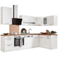 Bucătărie standard LUISA - alb, Romantik / Landhaus, sticlă/material pe bază de lemn (280/170cm)