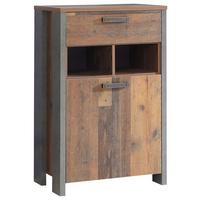Omara Za Čevlje Clif, Barva Hrasta, Temno Siva - temno siva/črna, Trend, umetna masa/leseni material (67/105,5/41,6cm) - Carryhome