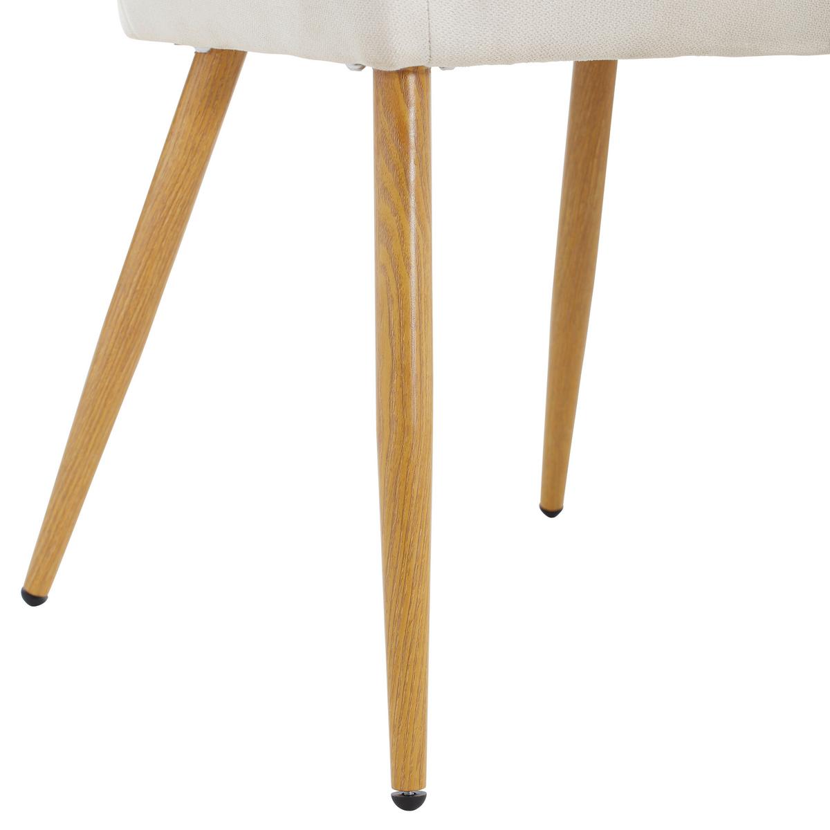 KRZESŁO Z PODŁOKIETNIKAMI DROPS - beżowy/kolor dębowy, Modern, metal/tkanina (57/82/60cm) - MID.YOU